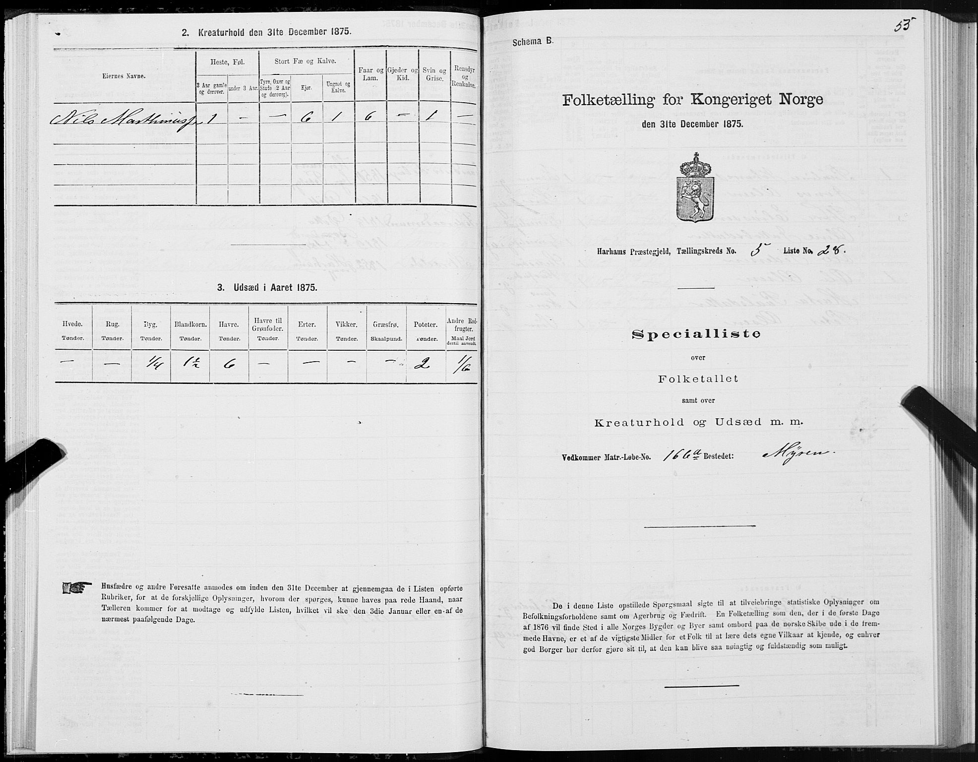 SAT, Folketelling 1875 for 1534P Haram prestegjeld, 1875, s. 3055