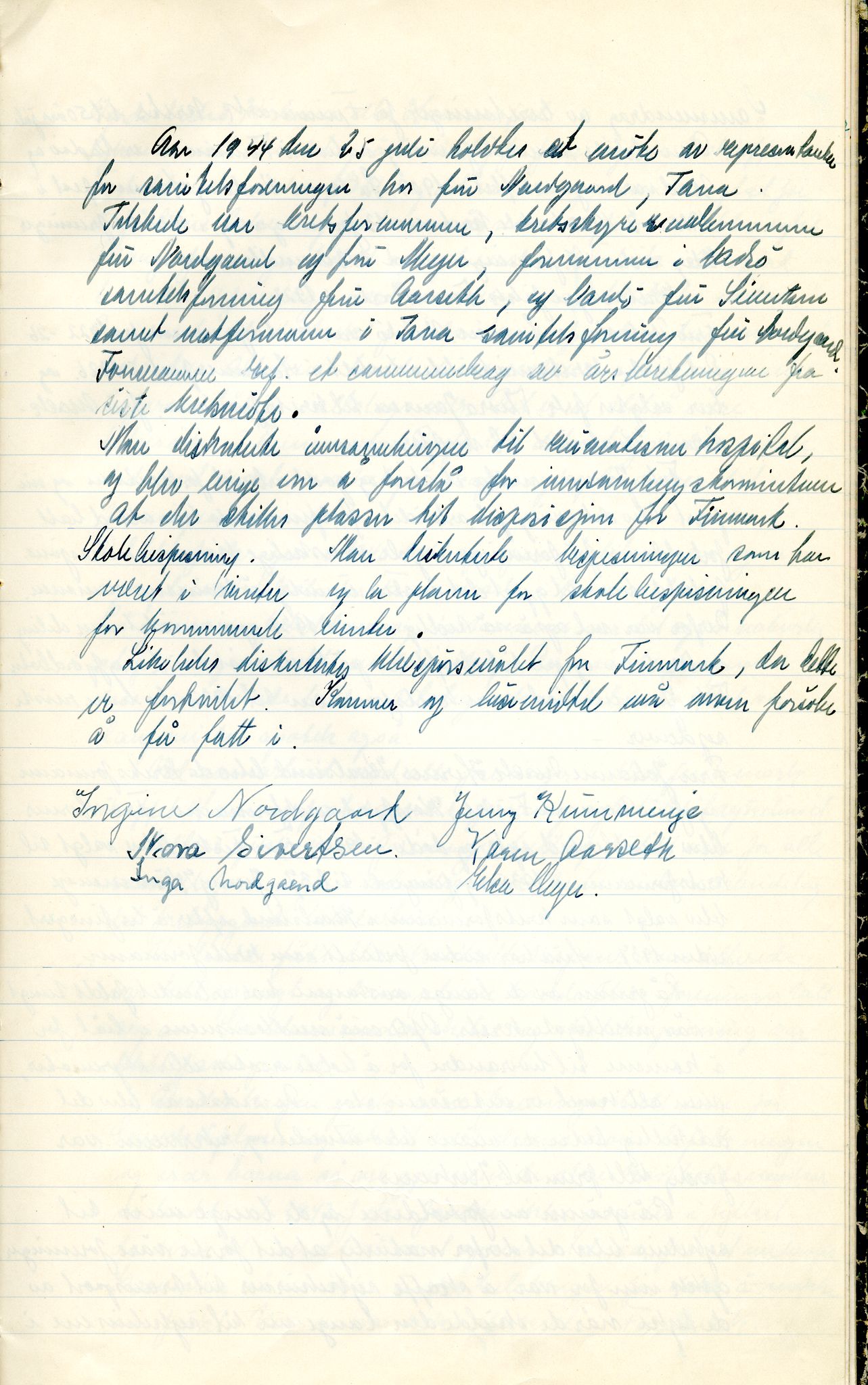 Norske Kvinners Sanitetsforening Finnmark , FMFB/A-1006/A/Aa/L0001: Forhandlingsprotokoll, 1935-1947, s. 44