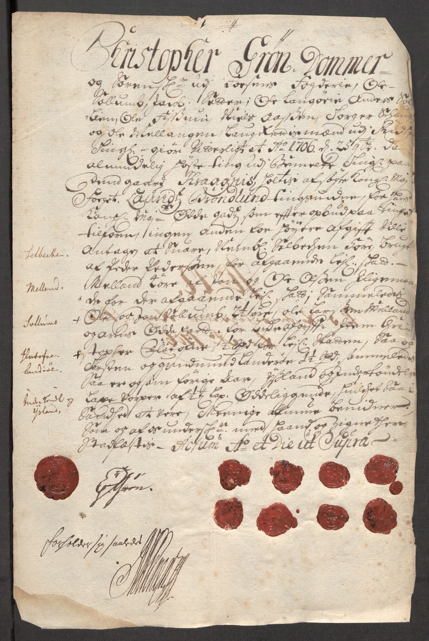 Rentekammeret inntil 1814, Reviderte regnskaper, Fogderegnskap, AV/RA-EA-4092/R57/L3857: Fogderegnskap Fosen, 1706-1707, s. 163