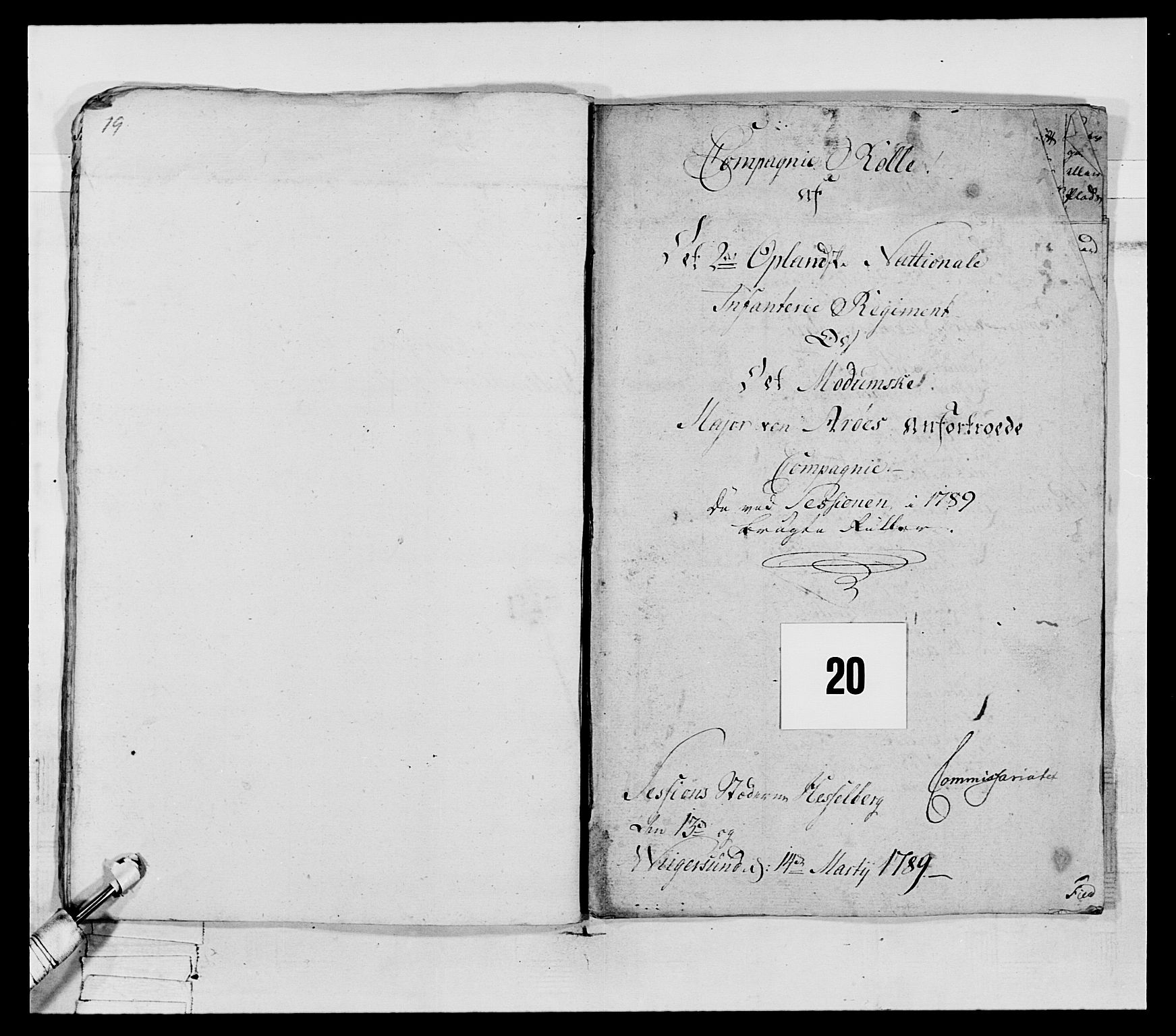 Generalitets- og kommissariatskollegiet, Det kongelige norske kommissariatskollegium, RA/EA-5420/E/Eh/L0066: 2. Opplandske nasjonale infanteriregiment, 1789, s. 482