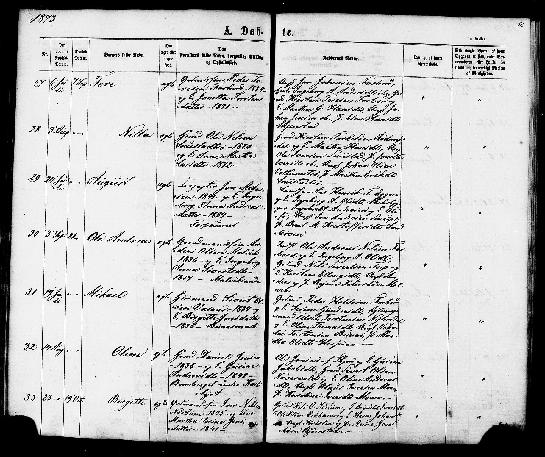 Ministerialprotokoller, klokkerbøker og fødselsregistre - Sør-Trøndelag, AV/SAT-A-1456/616/L0409: Ministerialbok nr. 616A06, 1865-1877, s. 56
