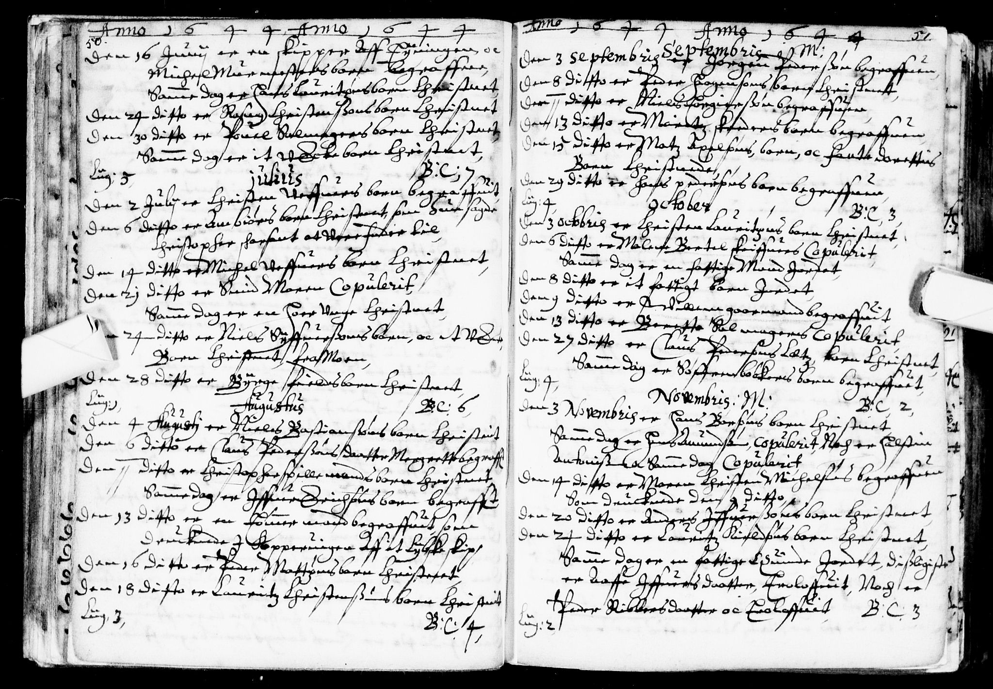 Bragernes kirkebøker, AV/SAKO-A-6/F/Fa/L0001: Ministerialbok nr. I 1, 1634-1662, s. 50-51