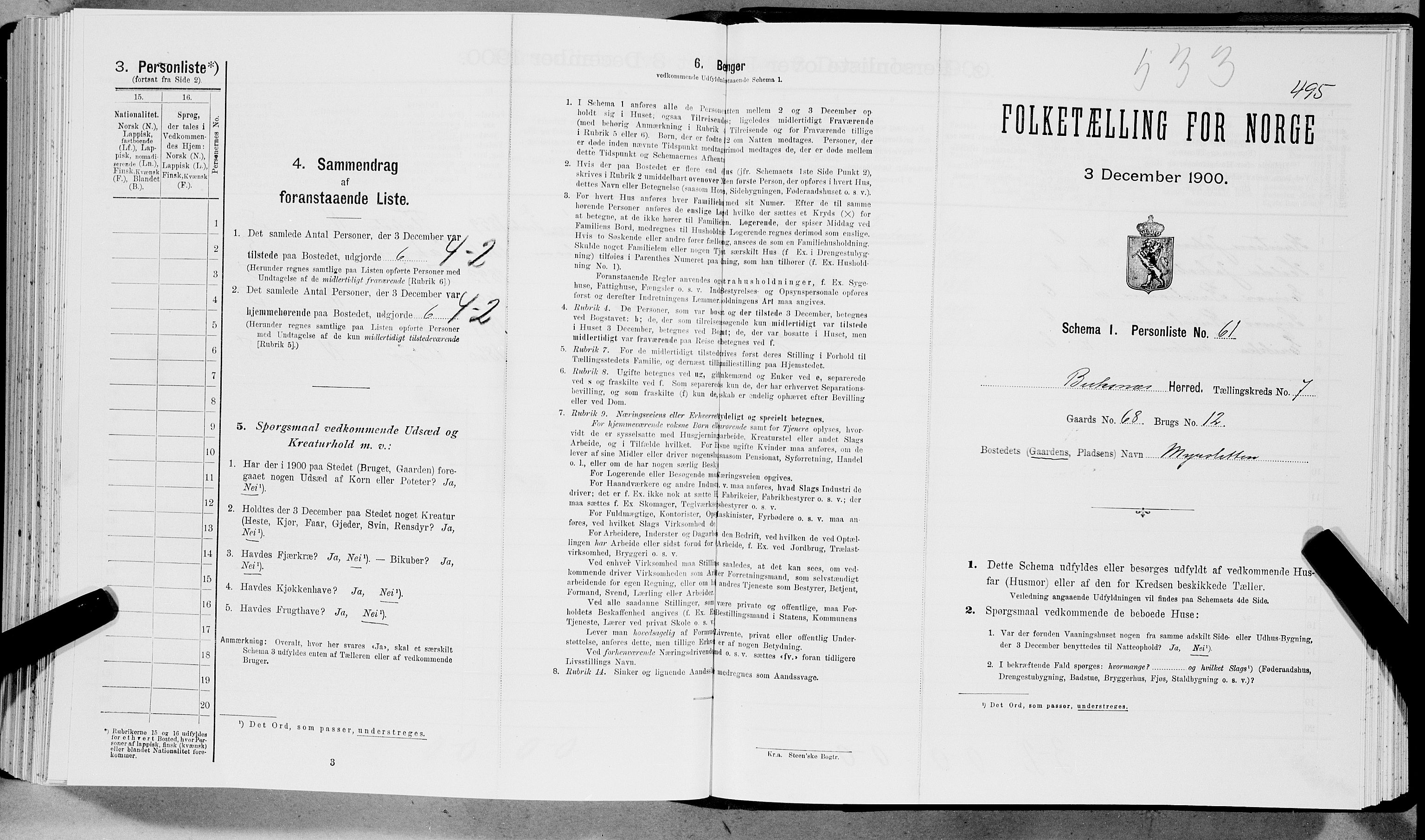 SAT, Folketelling 1900 for 1860 Buksnes herred, 1900, s. 963