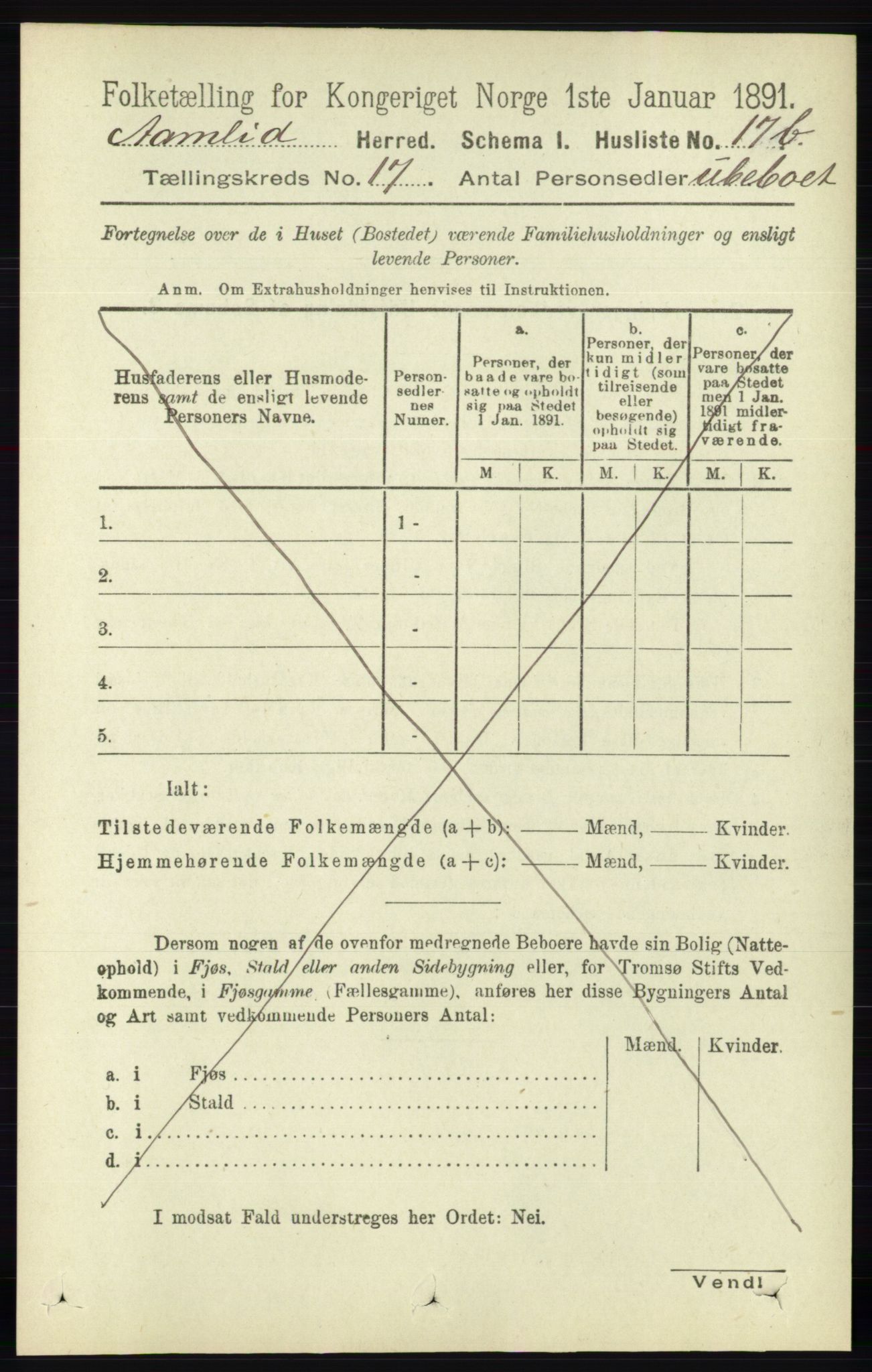 RA, Folketelling 1891 for 0929 Åmli herred, 1891, s. 2794