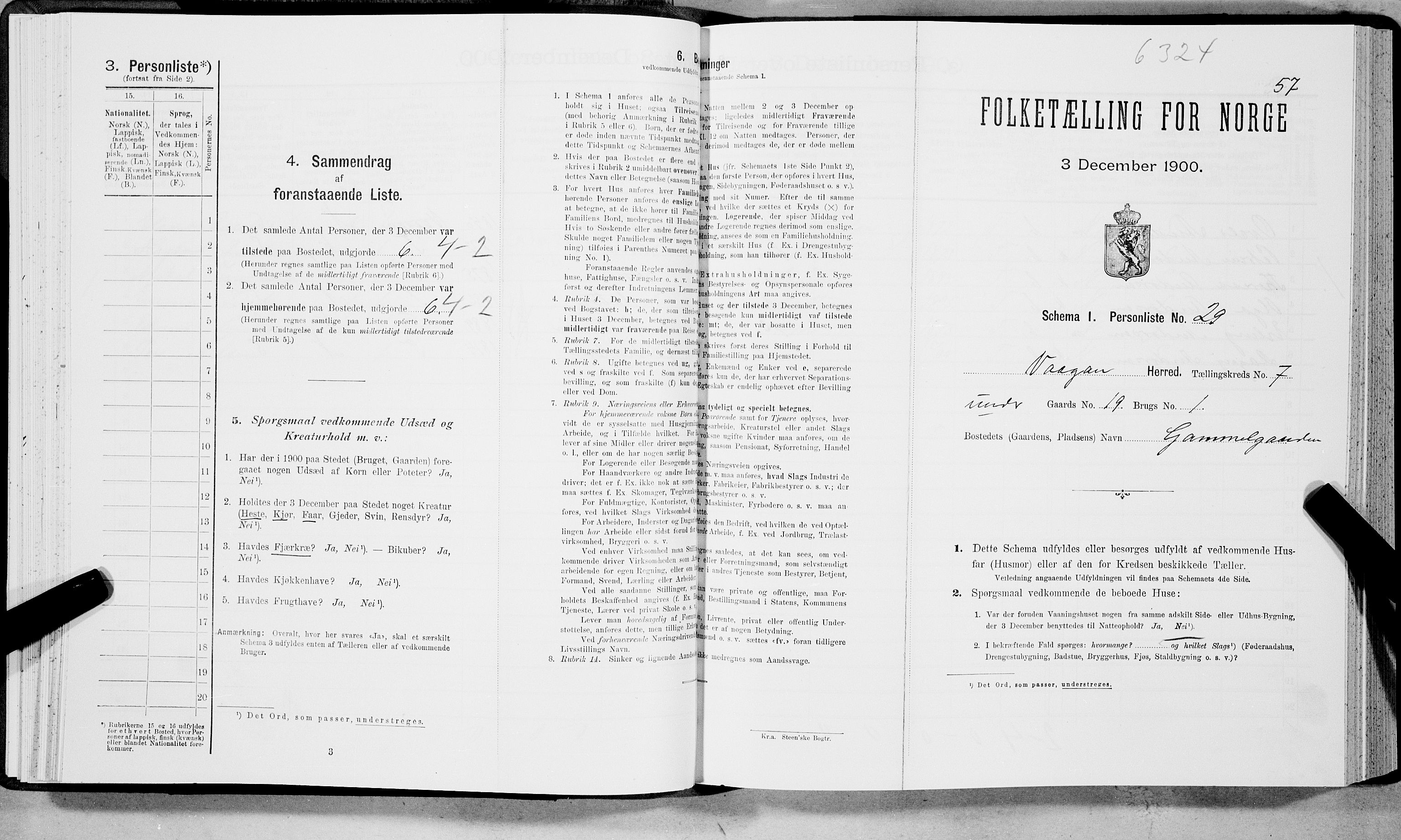 SAT, Folketelling 1900 for 1865 Vågan herred, 1900, s. 955