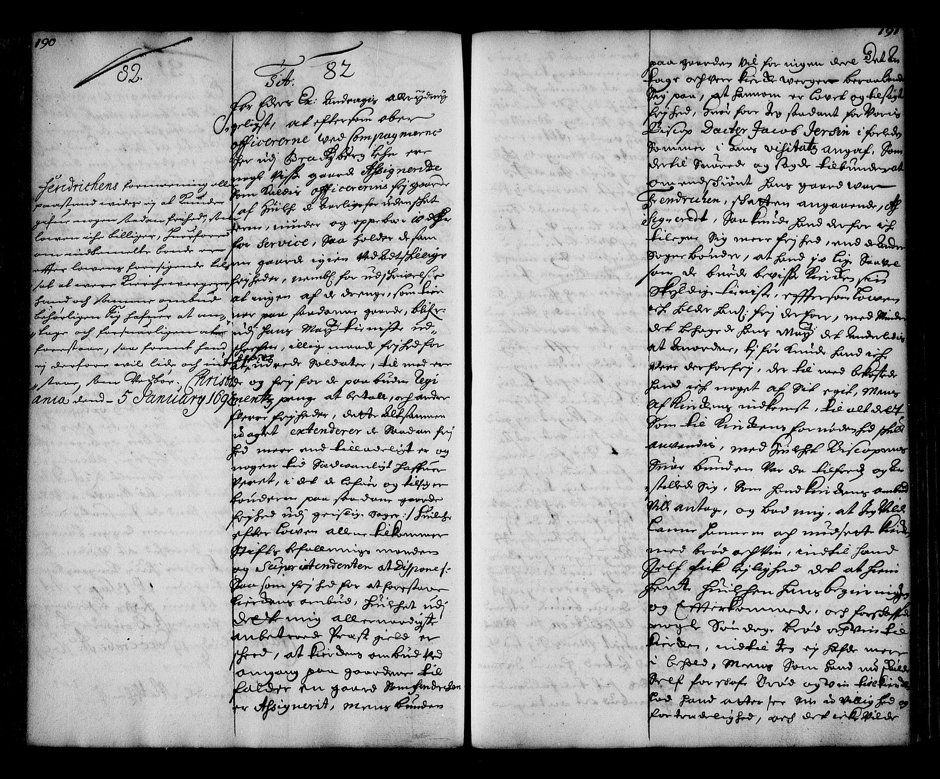 Stattholderembetet 1572-1771, AV/RA-EA-2870/Ae/L0009: Supplikasjons- og resolusjonsprotokoll, 1691-1692, s. 190-191