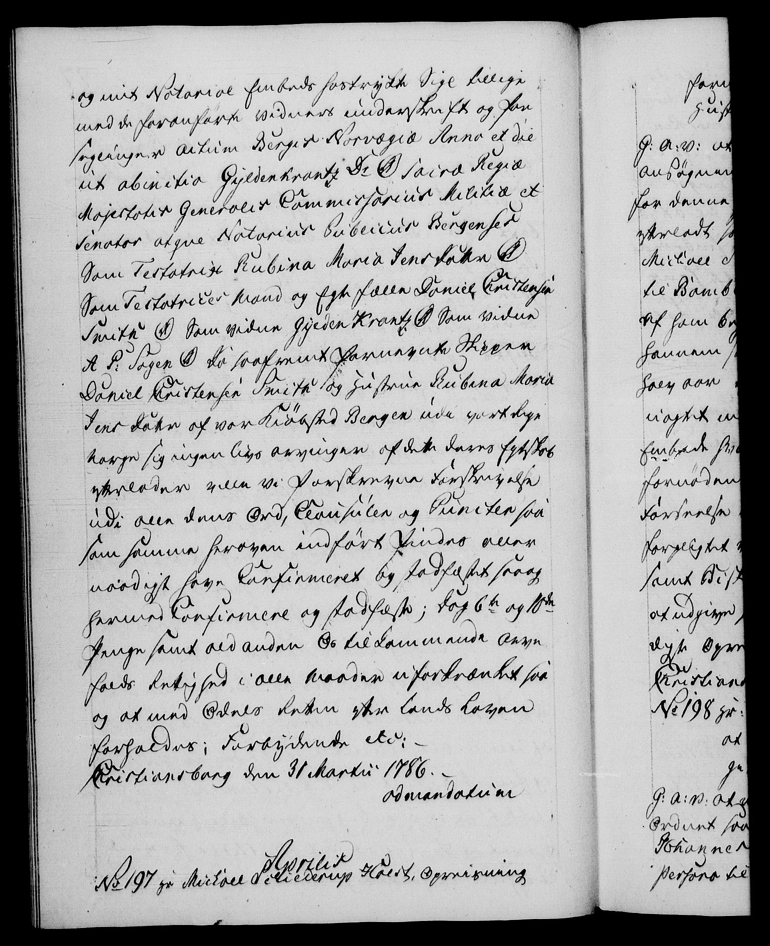 Danske Kanselli 1572-1799, AV/RA-EA-3023/F/Fc/Fca/Fcaa/L0051: Norske registre, 1786-1787, s. 97b
