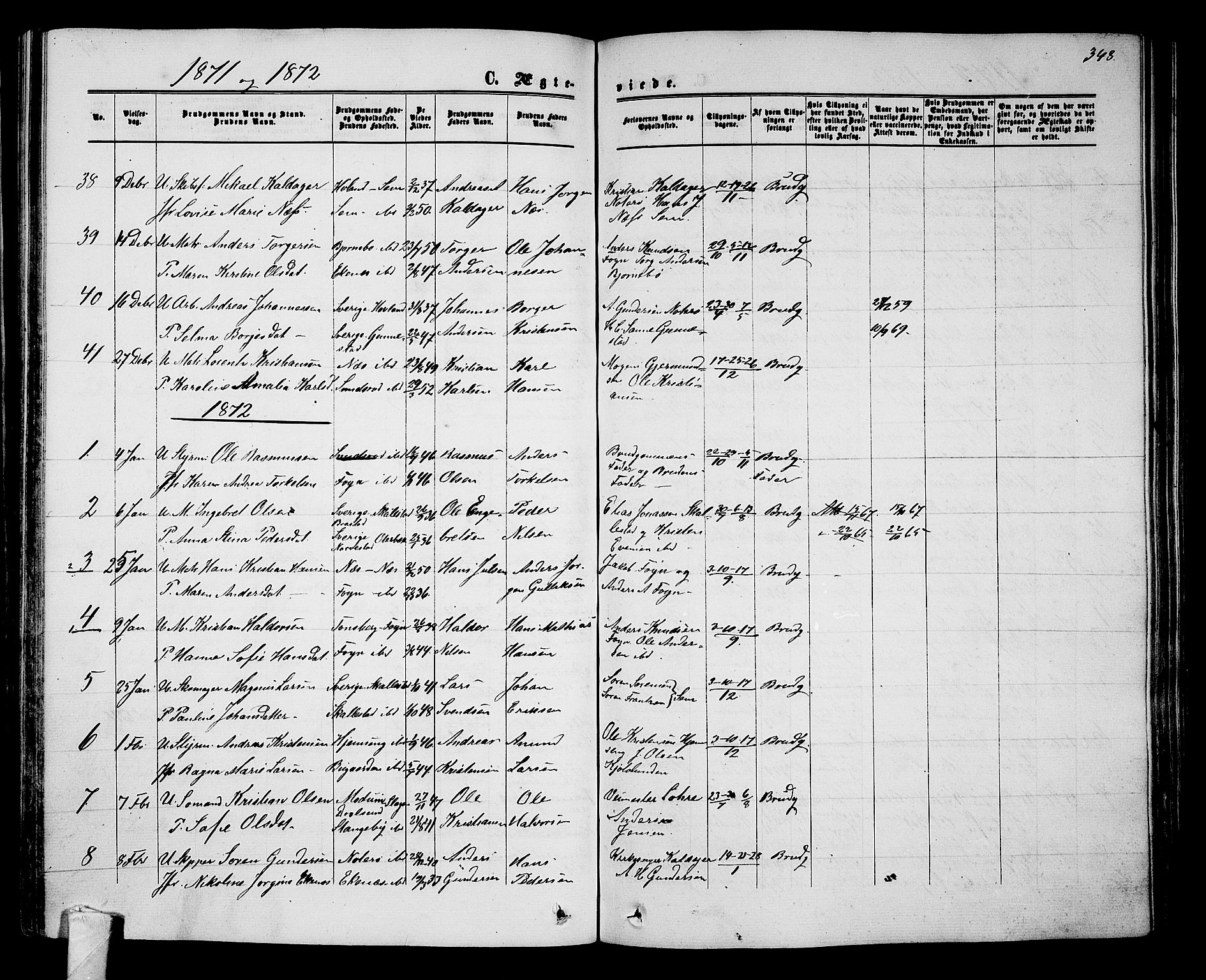 Nøtterøy kirkebøker, AV/SAKO-A-354/G/Ga/L0002: Klokkerbok nr. I 2, 1860-1877, s. 348