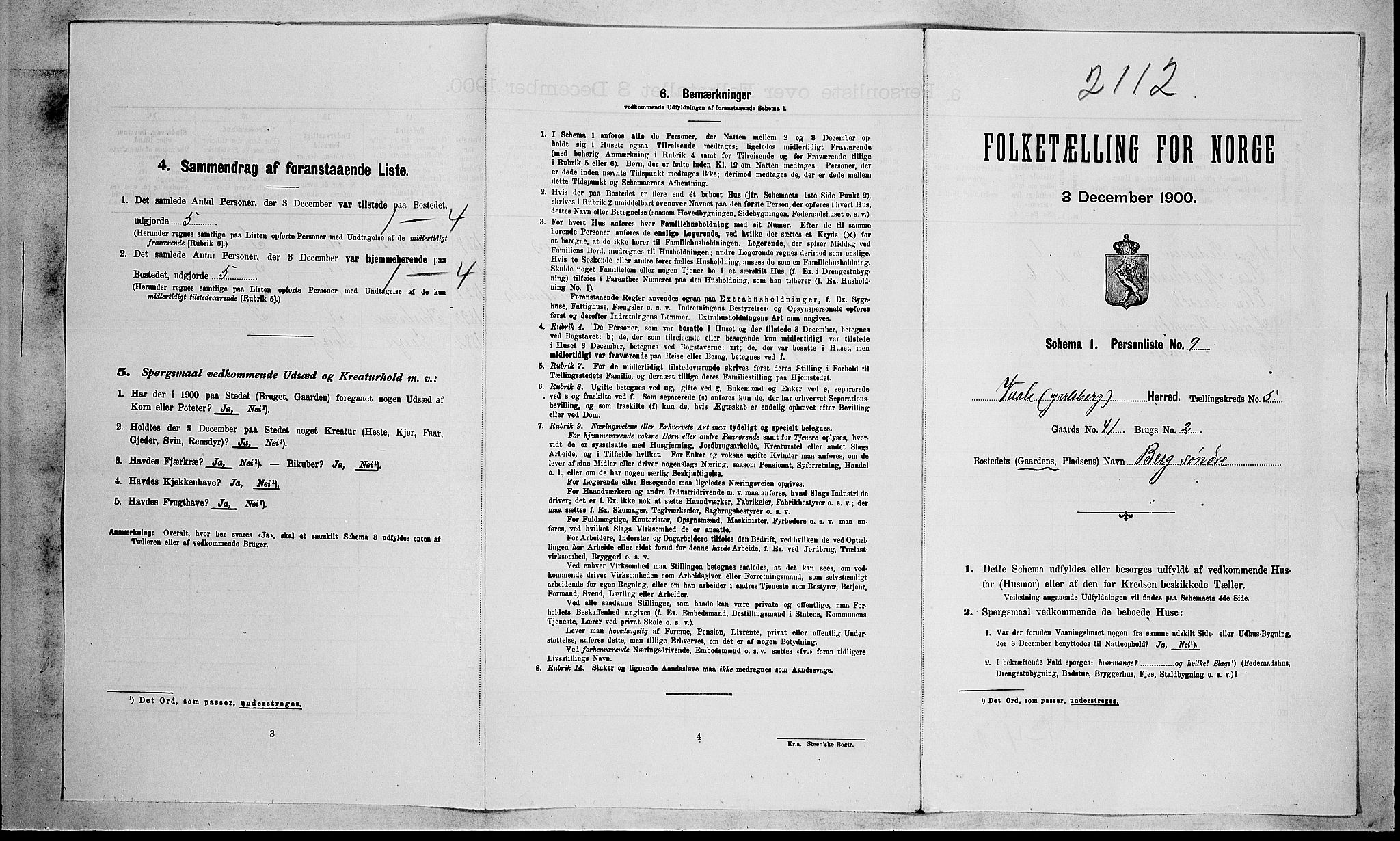 RA, Folketelling 1900 for 0716 Våle herred, 1900, s. 584