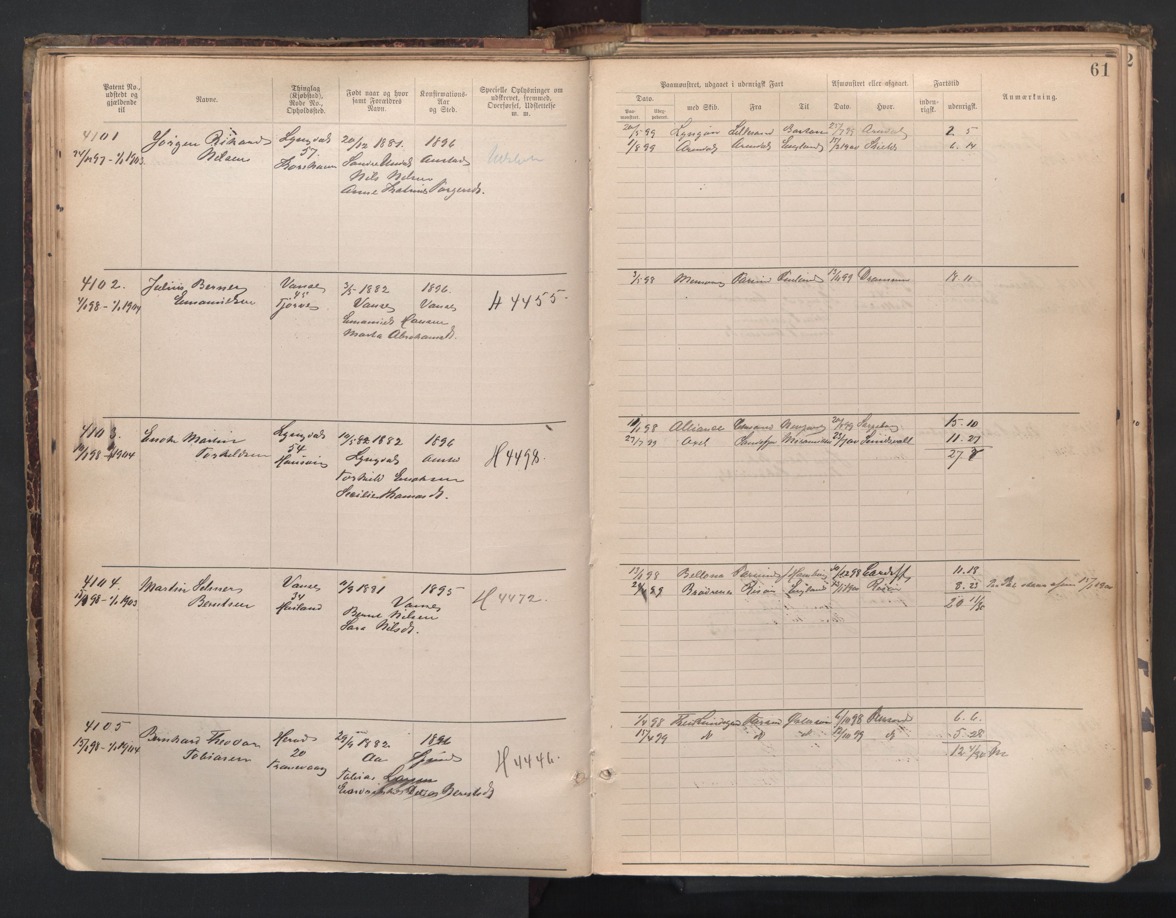 Farsund mønstringskrets, AV/SAK-2031-0017/F/Fa/L0007: Annotasjonsrulle nr 3806-5294 med register, Z-4, 1894-1934, s. 90