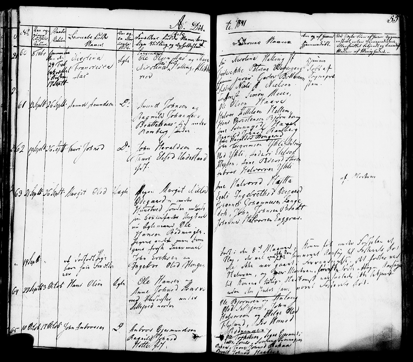 Heddal kirkebøker, AV/SAKO-A-268/F/Fa/L0006: Ministerialbok nr. I 6, 1837-1854, s. 55