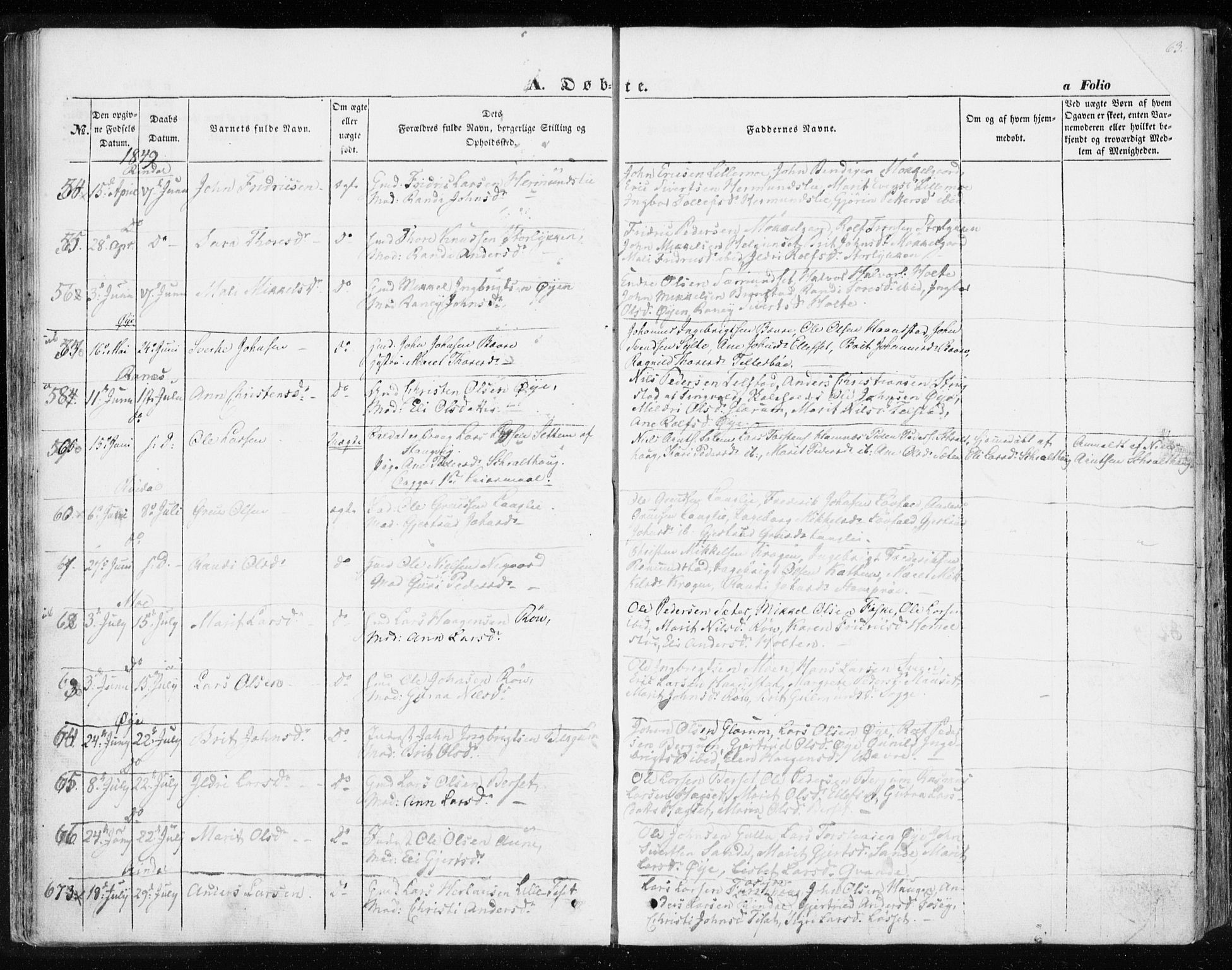 Ministerialprotokoller, klokkerbøker og fødselsregistre - Møre og Romsdal, AV/SAT-A-1454/595/L1043: Ministerialbok nr. 595A05, 1843-1851, s. 63