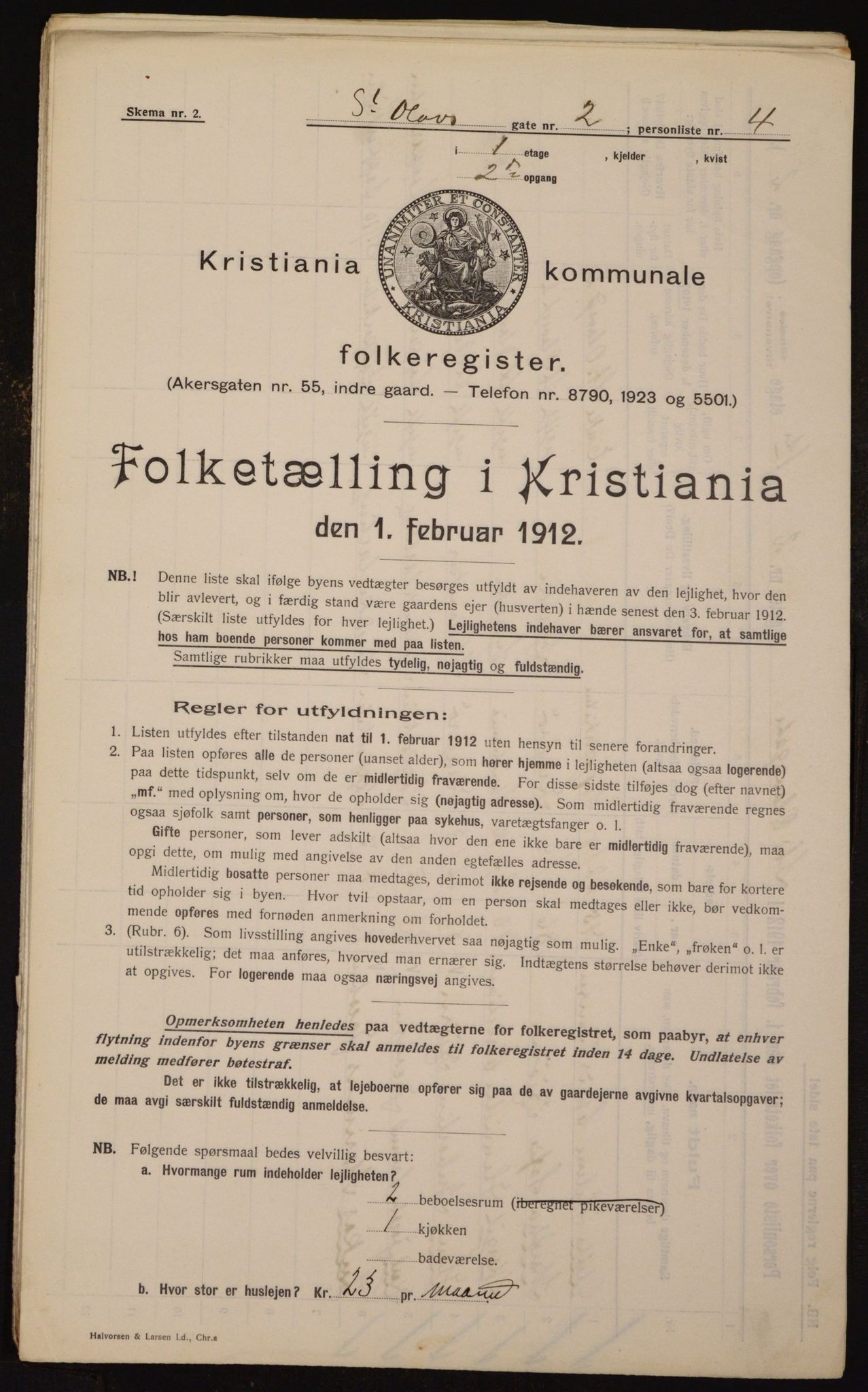 OBA, Kommunal folketelling 1.2.1912 for Kristiania, 1912, s. 88193