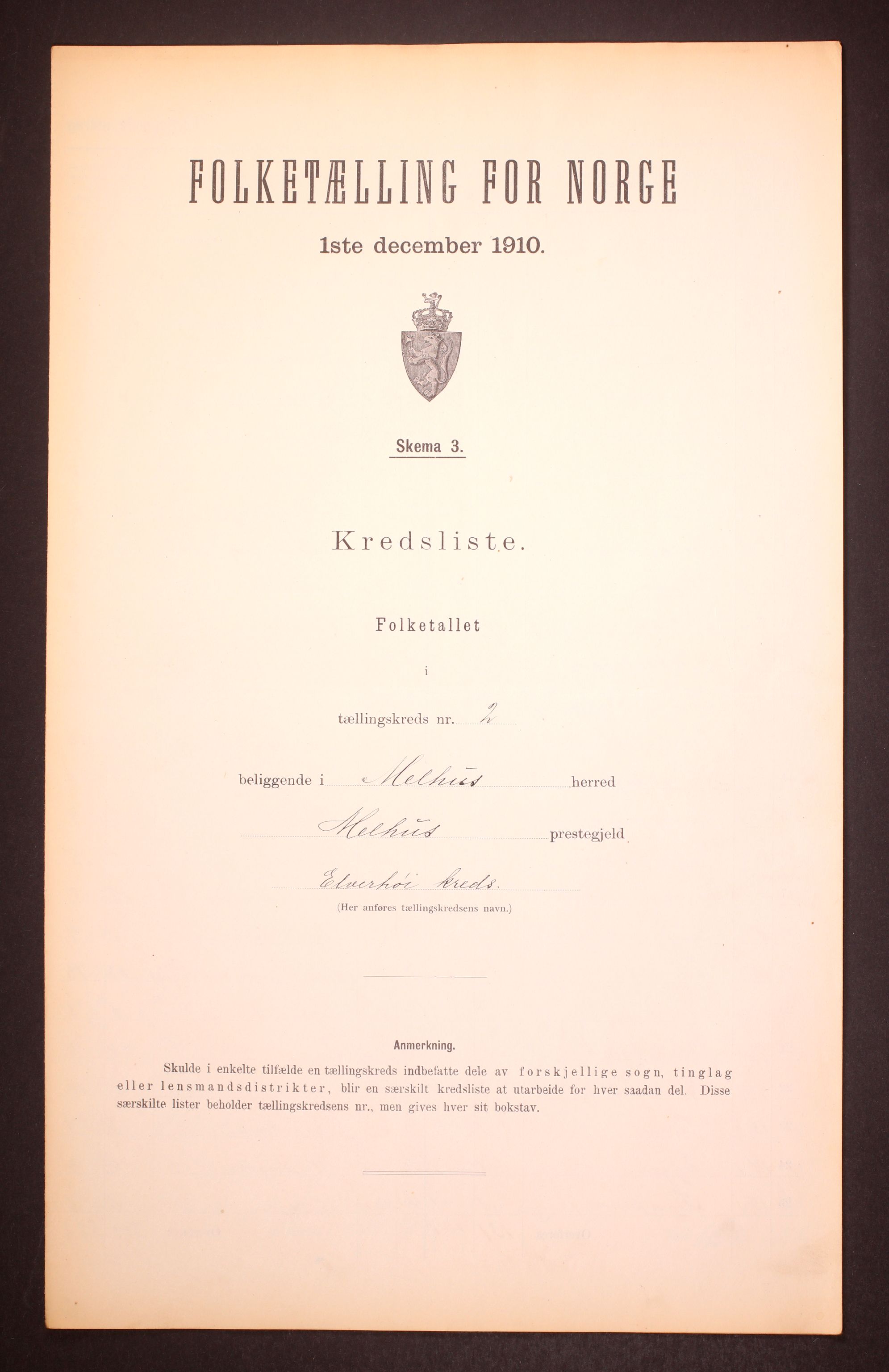 RA, Folketelling 1910 for 1653 Melhus herred, 1910, s. 7
