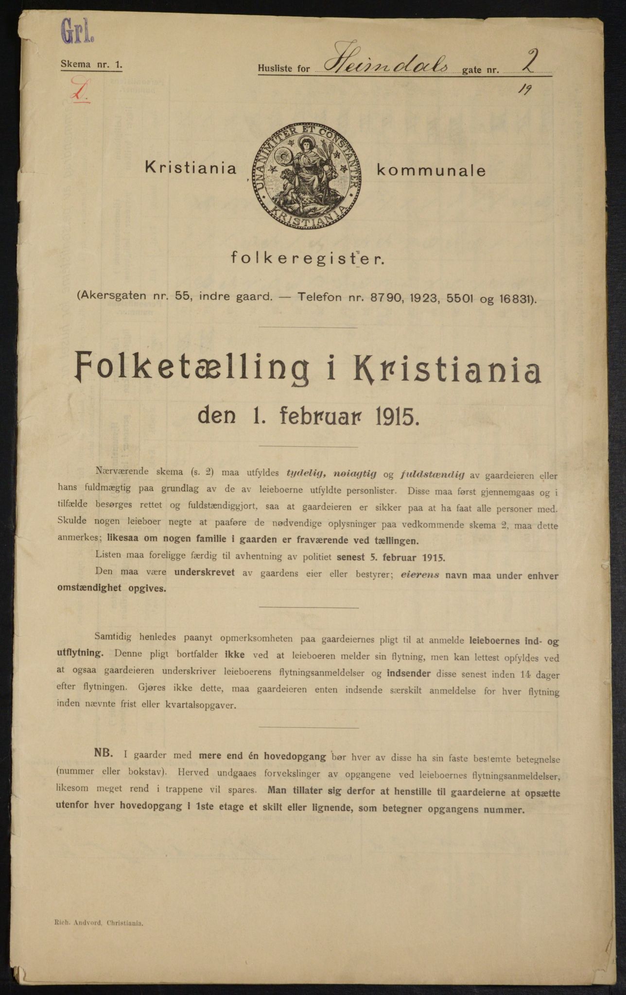 OBA, Kommunal folketelling 1.2.1915 for Kristiania, 1915, s. 36193