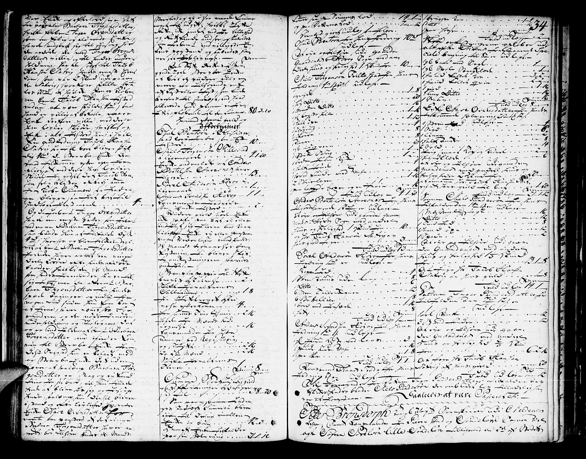 Nedenes sorenskriveri før 1824, SAK/1221-0007/H/Hc/L0024: Skifteprotokoll med register nr 18a, 1749-1755, s. 33b-34a