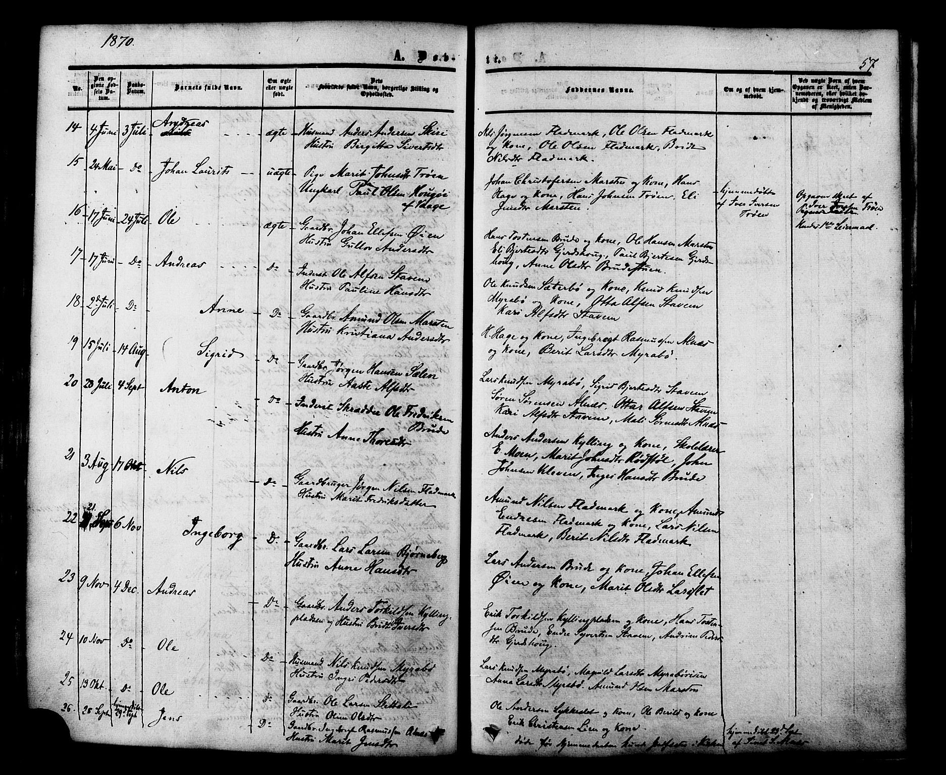 Ministerialprotokoller, klokkerbøker og fødselsregistre - Møre og Romsdal, AV/SAT-A-1454/546/L0594: Ministerialbok nr. 546A02, 1854-1882, s. 57