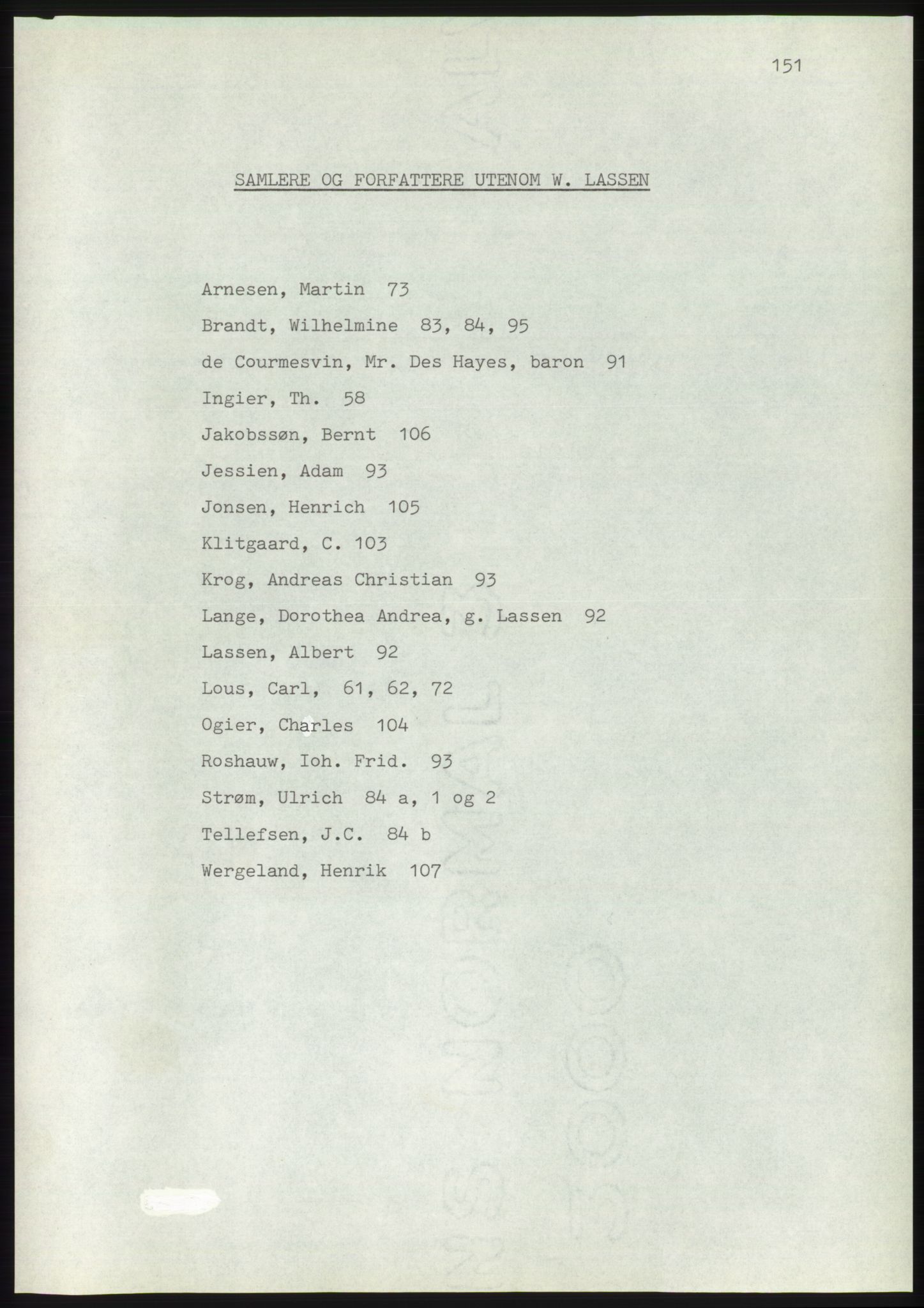 Lassens samlinger, RA/PA-0051, s. 151
