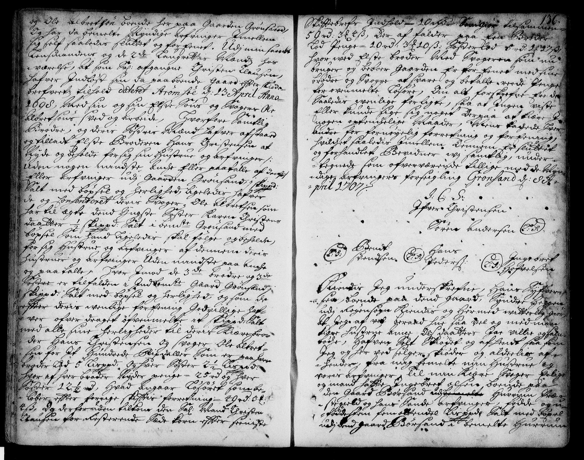 Lier, Røyken og Hurum sorenskriveri, SAKO/A-89/G/Ga/Gaa/L0001: Pantebok nr. I, 1701-1725, s. 136