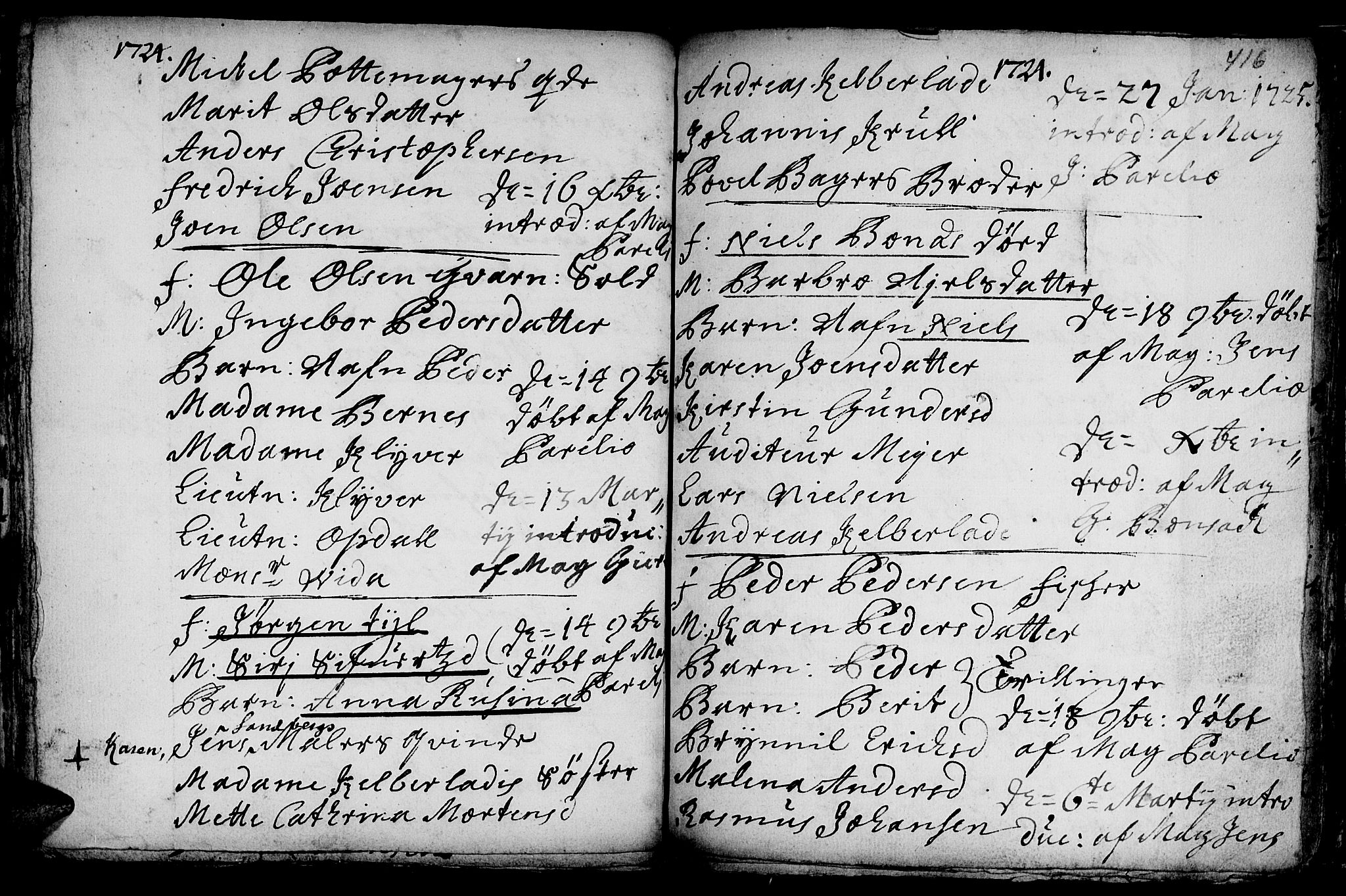 Ministerialprotokoller, klokkerbøker og fødselsregistre - Sør-Trøndelag, SAT/A-1456/601/L0035: Ministerialbok nr. 601A03, 1713-1728, s. 416