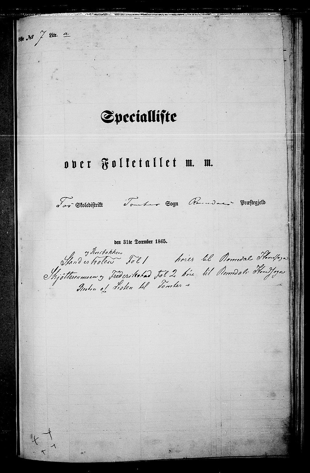 RA, Folketelling 1865 for 0416P Romedal prestegjeld, 1865, s. 164