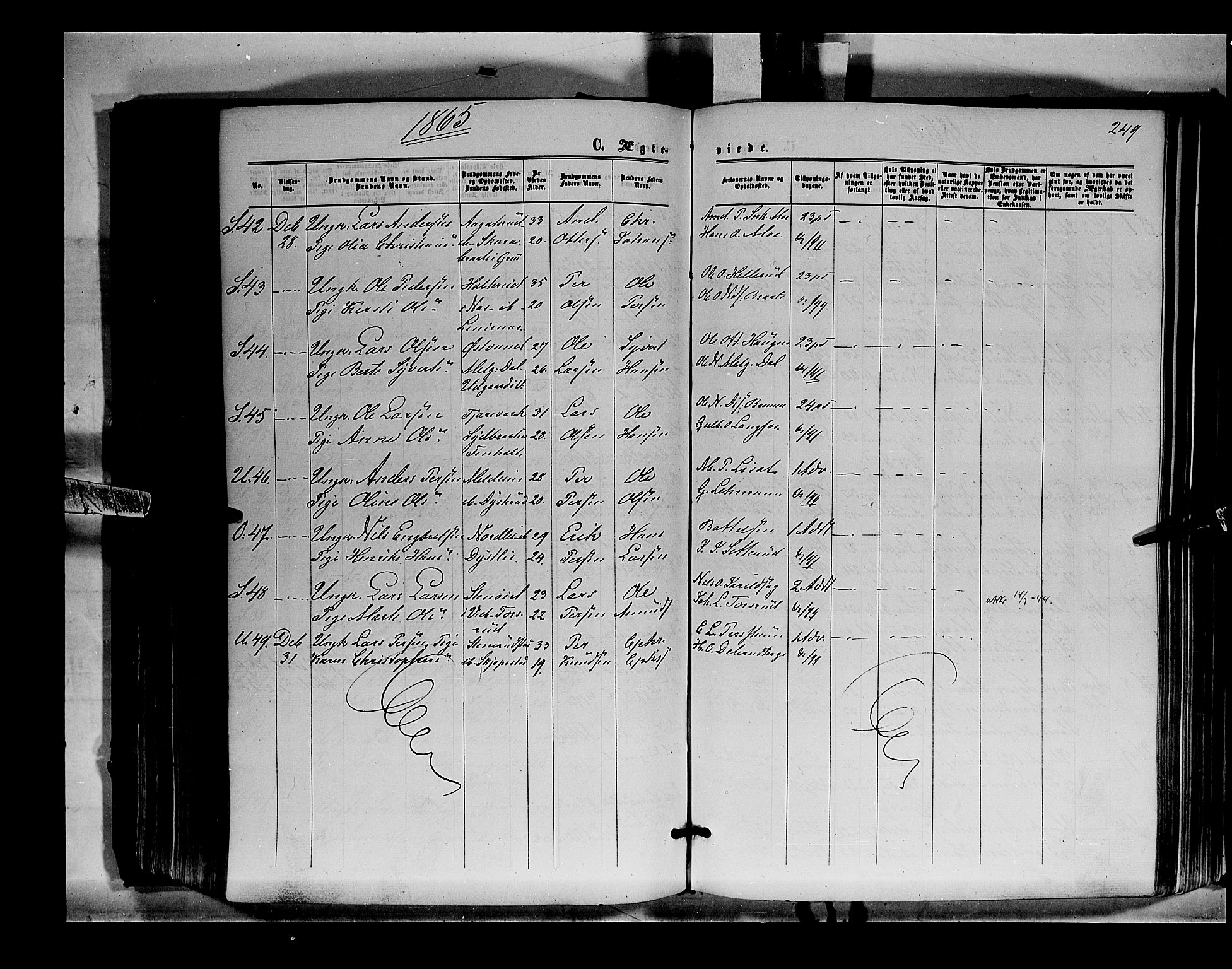Sør-Odal prestekontor, AV/SAH-PREST-030/H/Ha/Haa/L0003: Ministerialbok nr. 3, 1864-1870, s. 249