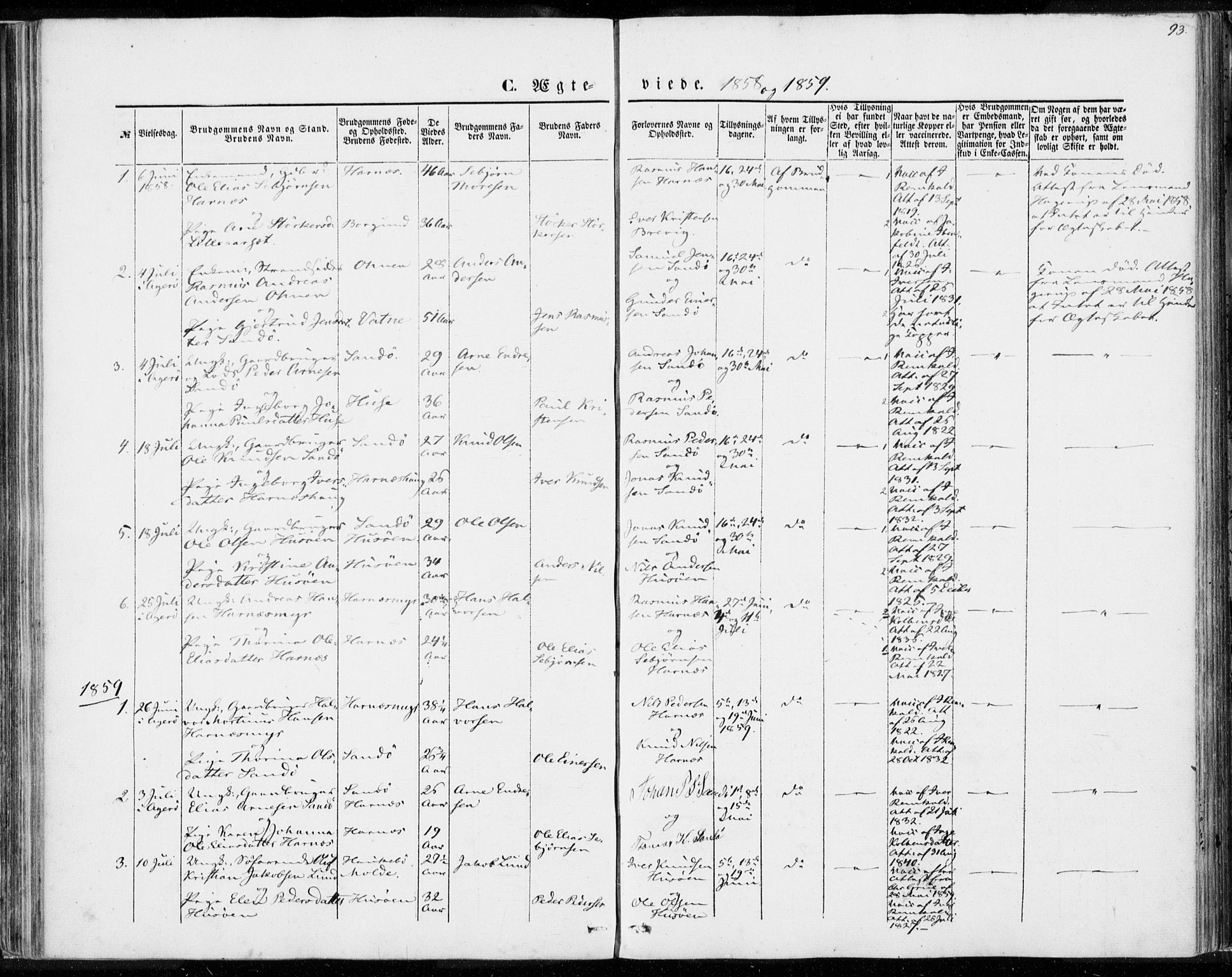 Ministerialprotokoller, klokkerbøker og fødselsregistre - Møre og Romsdal, AV/SAT-A-1454/561/L0728: Ministerialbok nr. 561A02, 1858-1878, s. 93