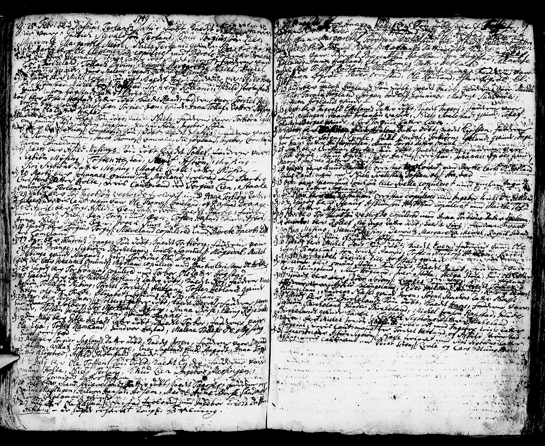 Helleland sokneprestkontor, SAST/A-101810: Ministerialbok nr. A 1 /1, 1713-1761, s. 89