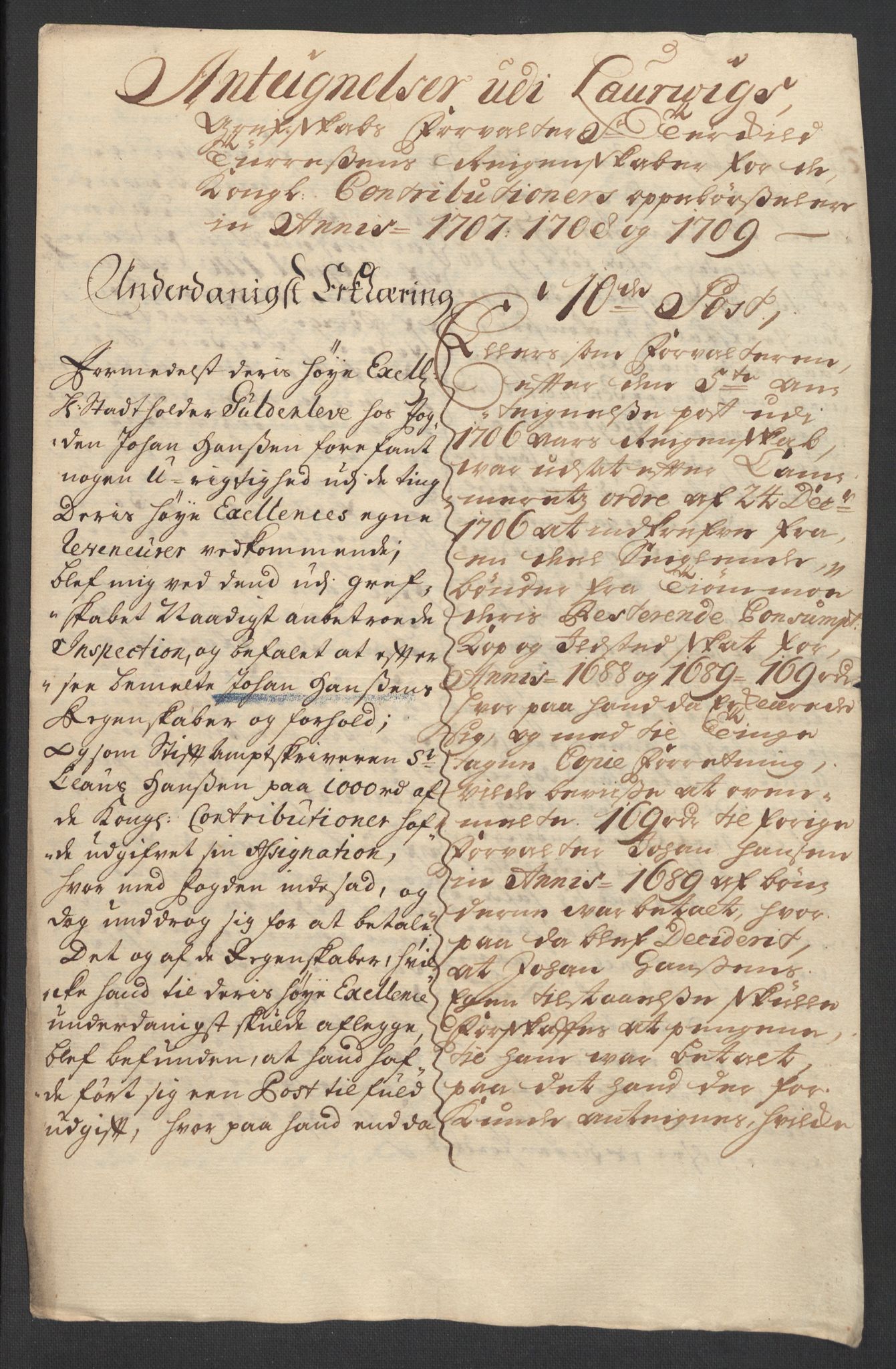 Rentekammeret inntil 1814, Reviderte regnskaper, Fogderegnskap, AV/RA-EA-4092/R33/L1981: Fogderegnskap Larvik grevskap, 1709-1710, s. 238