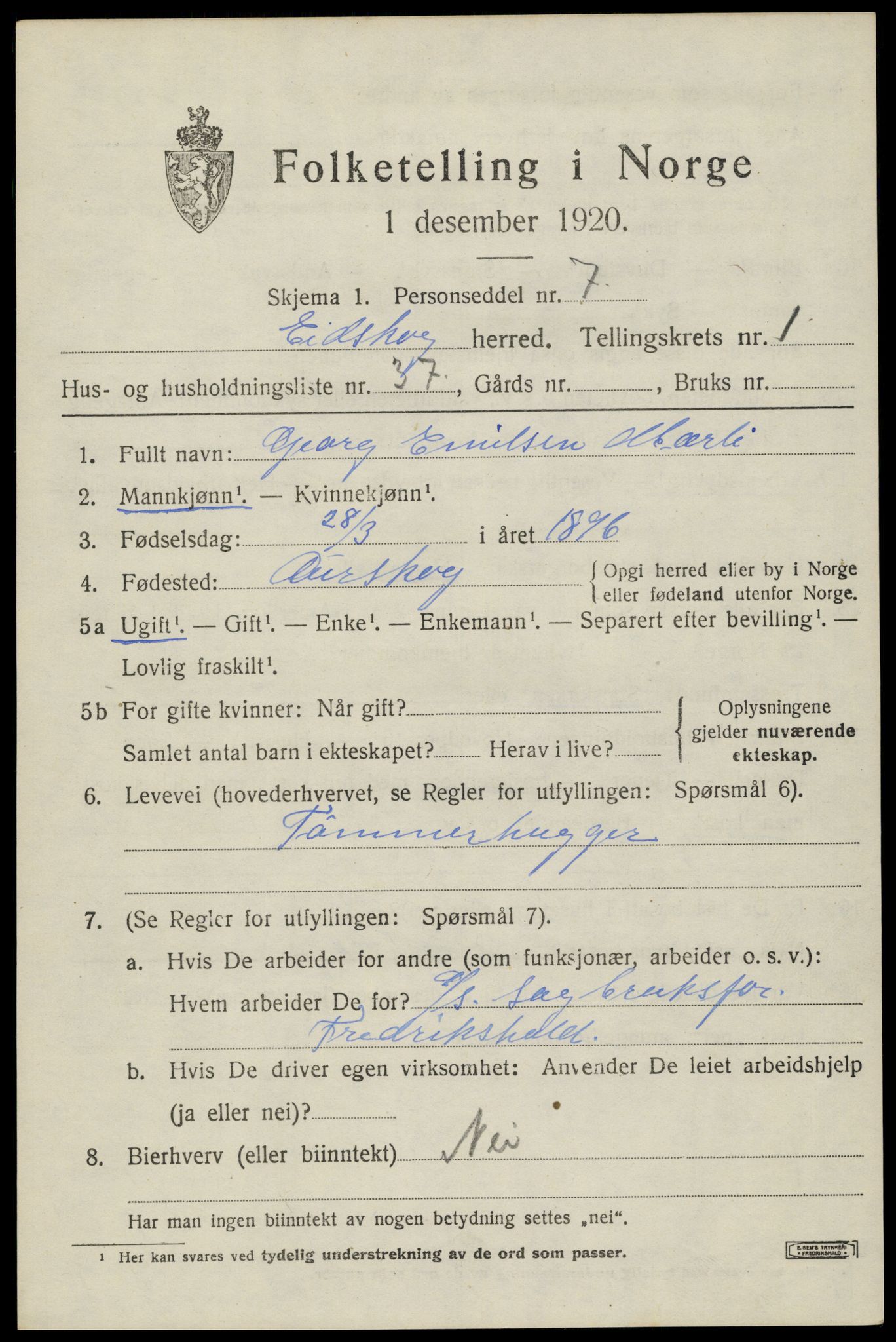 SAH, Folketelling 1920 for 0420 Eidskog herred, 1920, s. 2839