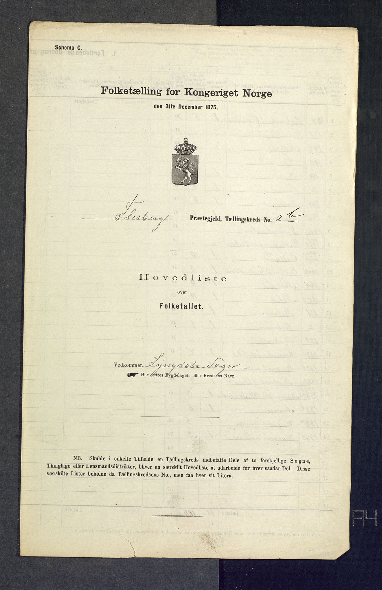 SAKO, Folketelling 1875 for 0631P Flesberg prestegjeld, 1875, s. 17