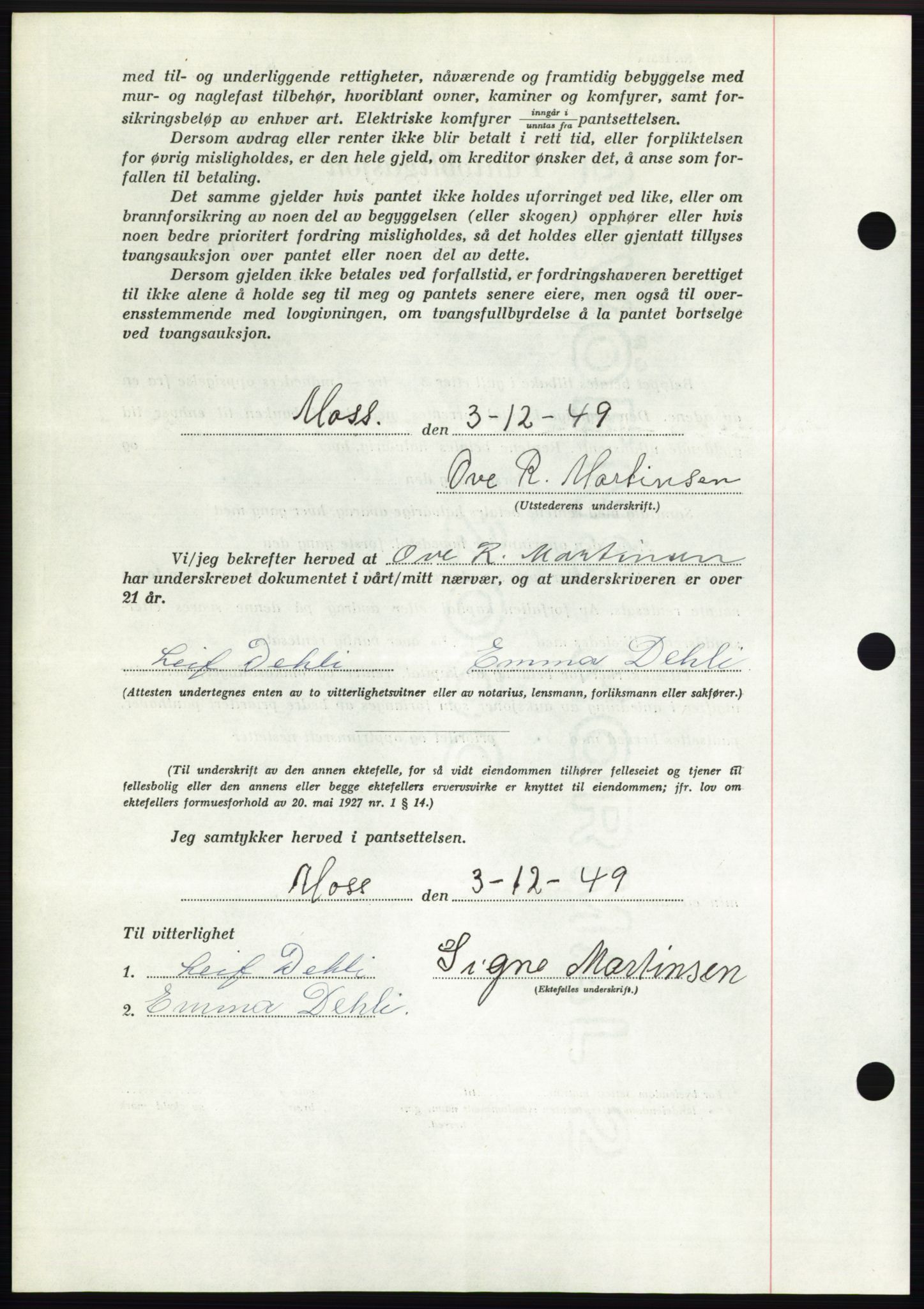 Moss sorenskriveri, SAO/A-10168: Pantebok nr. B23, 1949-1950, Dagboknr: 3781/1949