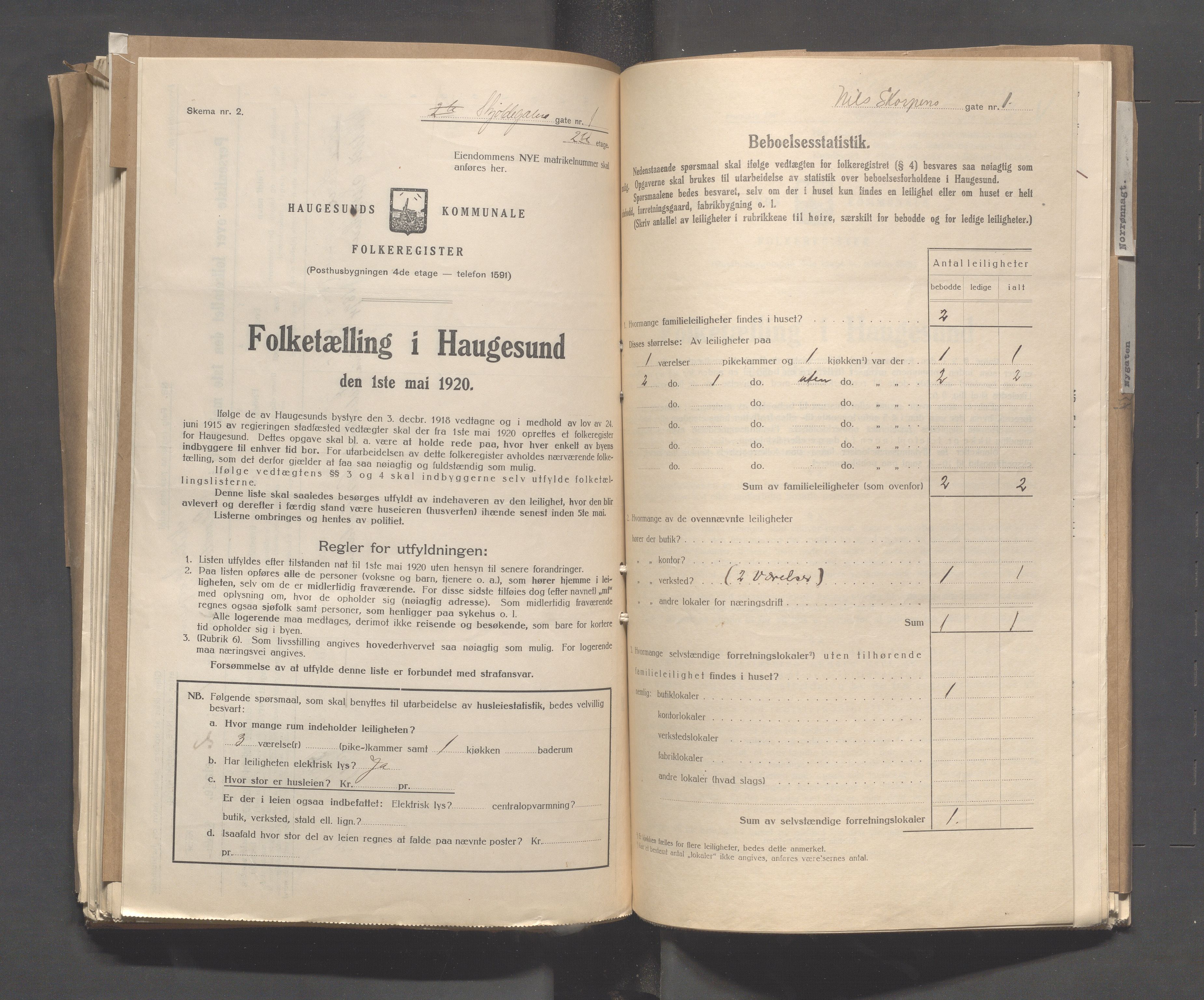 IKAR, Kommunal folketelling 1.5.1920 for Haugesund, 1920, s. 2984