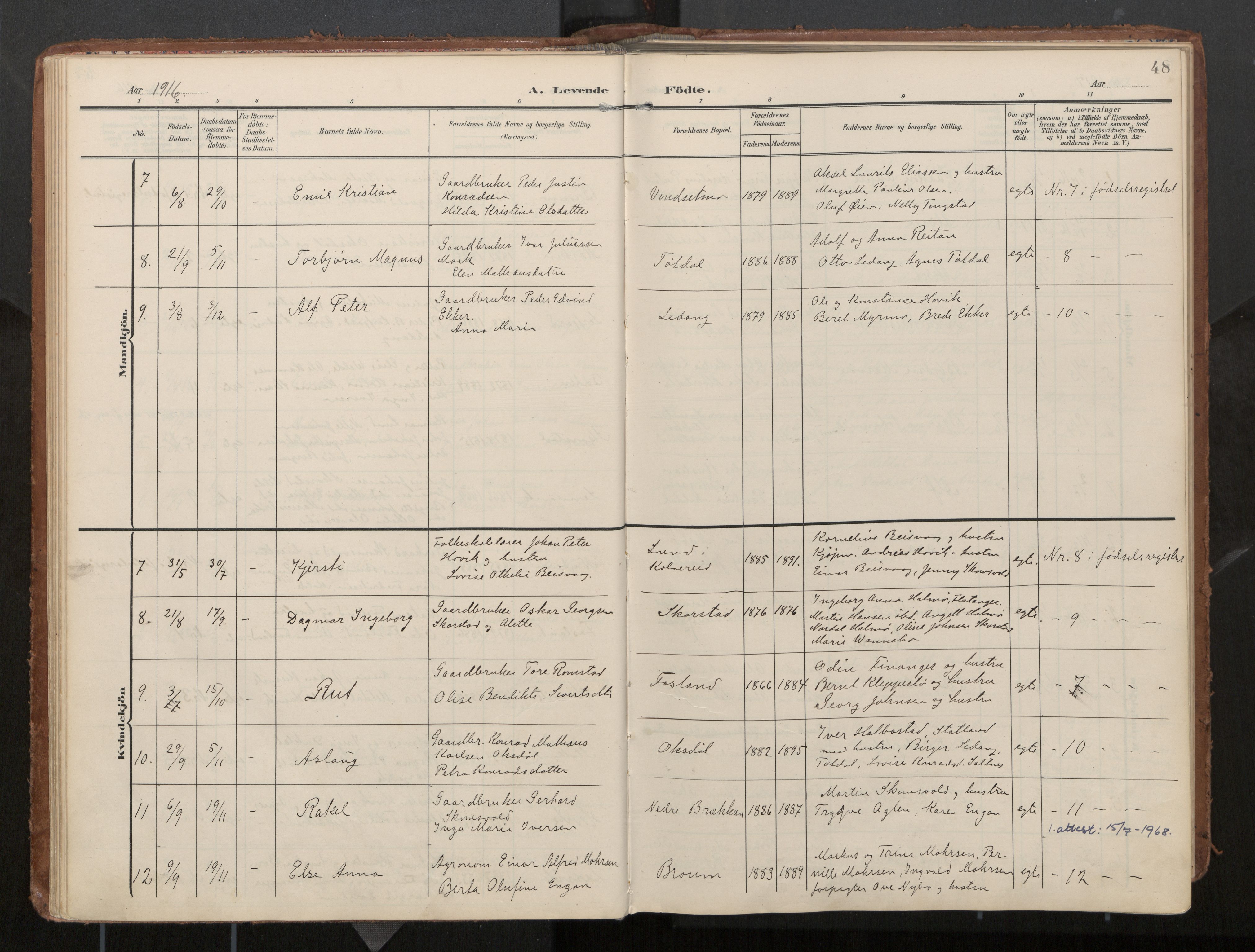 Ministerialprotokoller, klokkerbøker og fødselsregistre - Nord-Trøndelag, AV/SAT-A-1458/774/L0629: Ministerialbok, 1904-1926, s. 48
