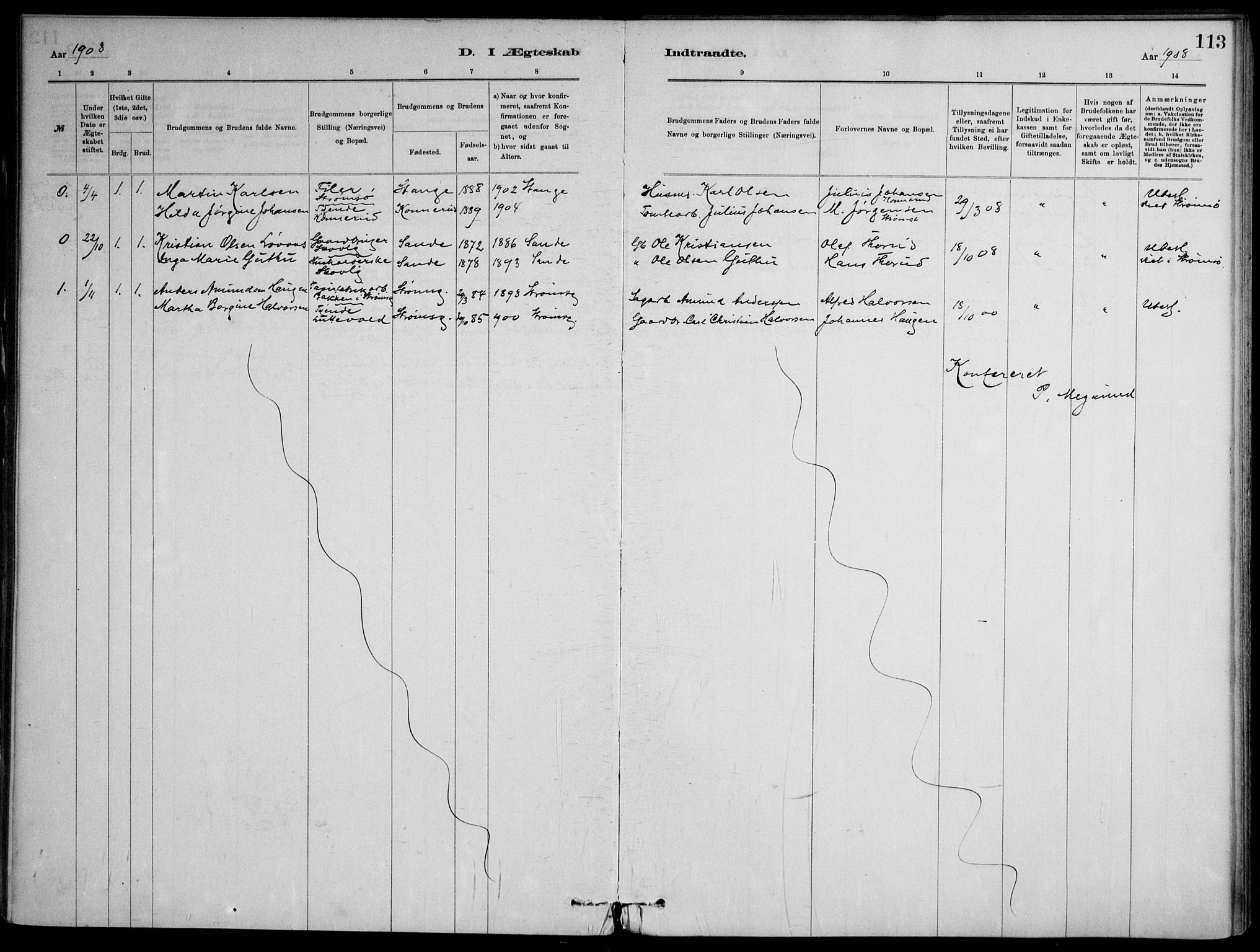 Skoger kirkebøker, AV/SAKO-A-59/F/Fb/L0001: Ministerialbok nr. II 1, 1885-1913, s. 113