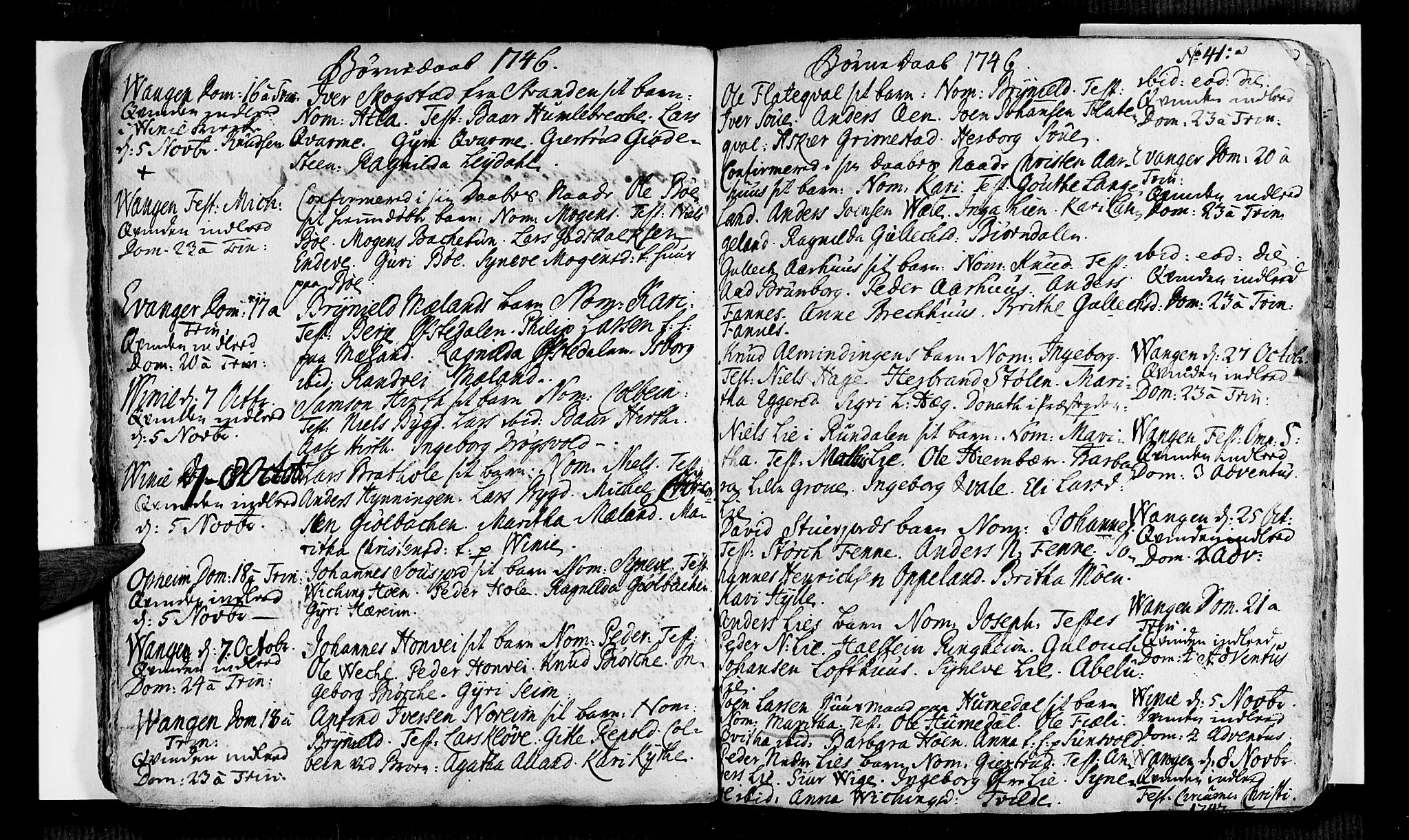 Voss sokneprestembete, SAB/A-79001/H/Haa: Ministerialbok nr. A 6, 1744-1752, s. 41