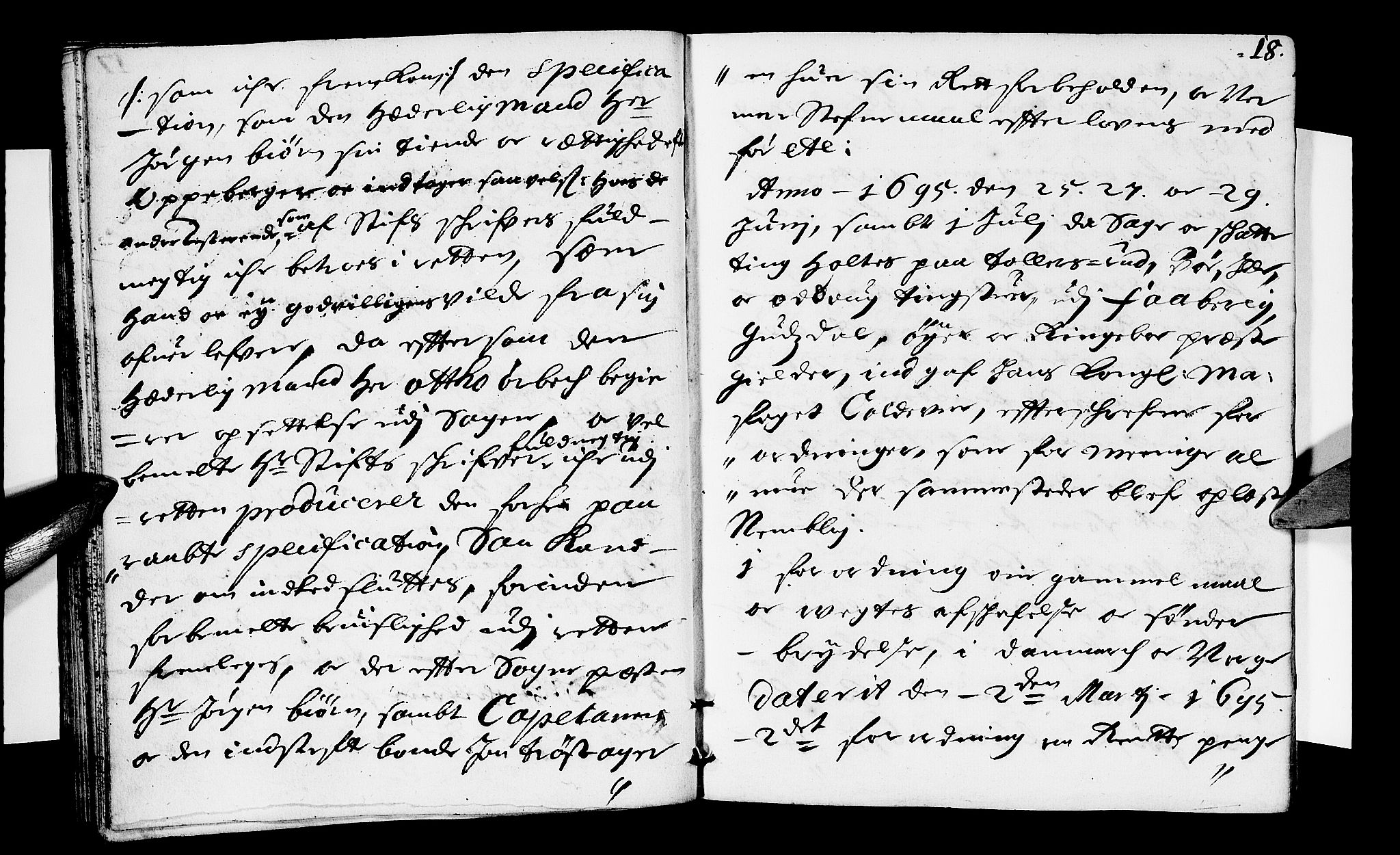 Sorenskriverier i Gudbrandsdalen, AV/SAH-TING-036/G/Gb/Gbb/L0018: Tingbok - Sør-Gudbrandsdal, 1695, s. 17b-18a