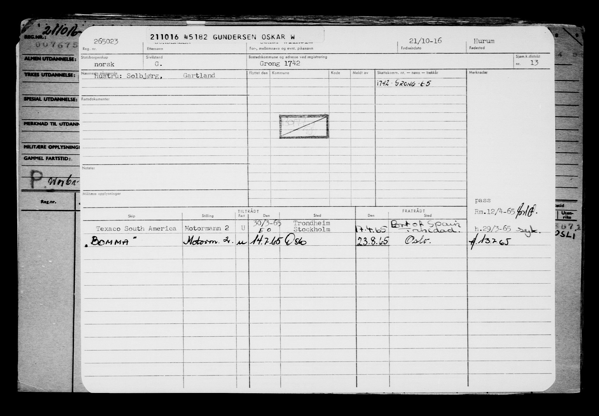 Direktoratet for sjømenn, AV/RA-S-3545/G/Gb/L0143: Hovedkort, 1916, s. 347