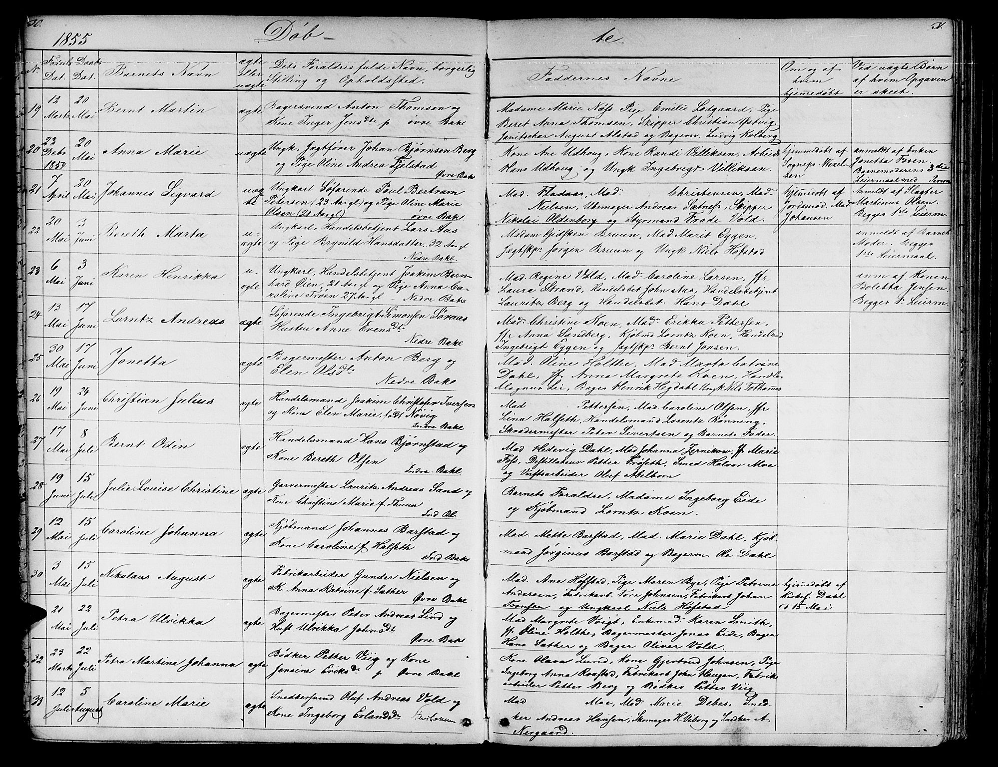 Ministerialprotokoller, klokkerbøker og fødselsregistre - Sør-Trøndelag, SAT/A-1456/604/L0219: Klokkerbok nr. 604C02, 1851-1869, s. 30-31