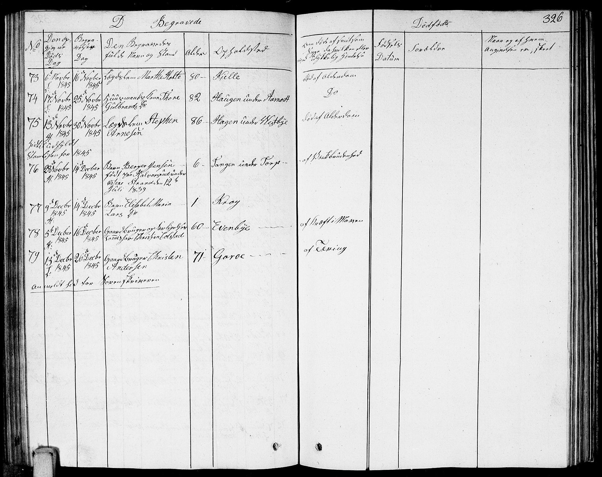 Høland prestekontor Kirkebøker, SAO/A-10346a/G/Ga/L0002: Klokkerbok nr. I 2, 1827-1845, s. 326