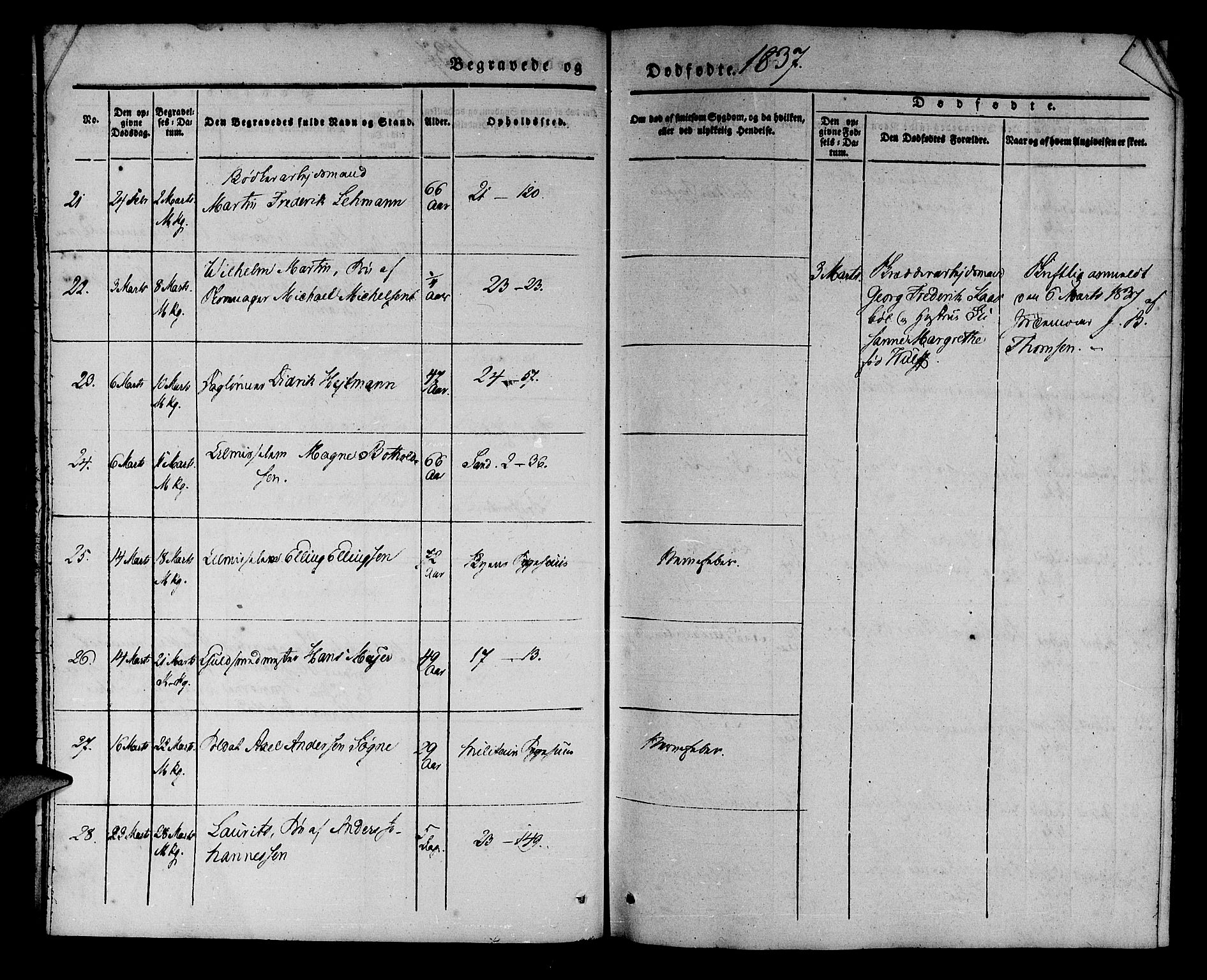 Korskirken sokneprestembete, AV/SAB-A-76101/H/Haa/L0043: Ministerialbok nr. E 1, 1834-1848, s. 21