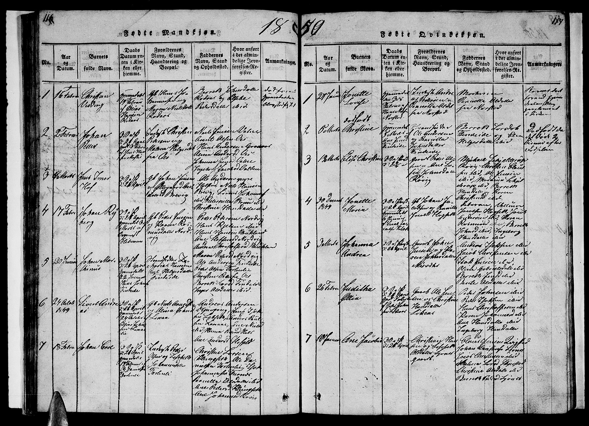 Ministerialprotokoller, klokkerbøker og fødselsregistre - Nordland, SAT/A-1459/852/L0752: Klokkerbok nr. 852C03, 1840-1855, s. 116-117