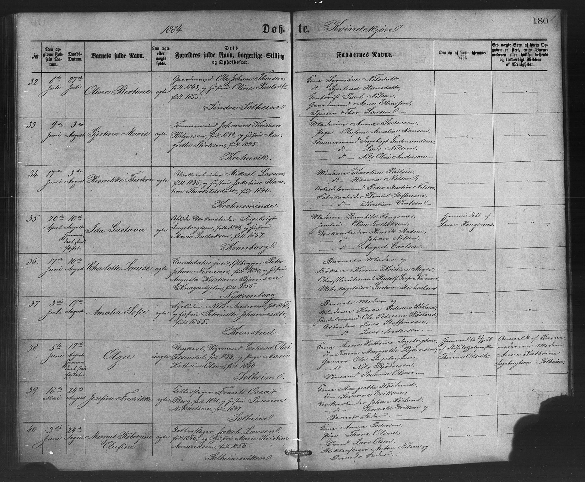 St. Jørgens hospital og Årstad sokneprestembete, AV/SAB-A-99934: Klokkerbok nr. A 4, 1873-1885, s. 180