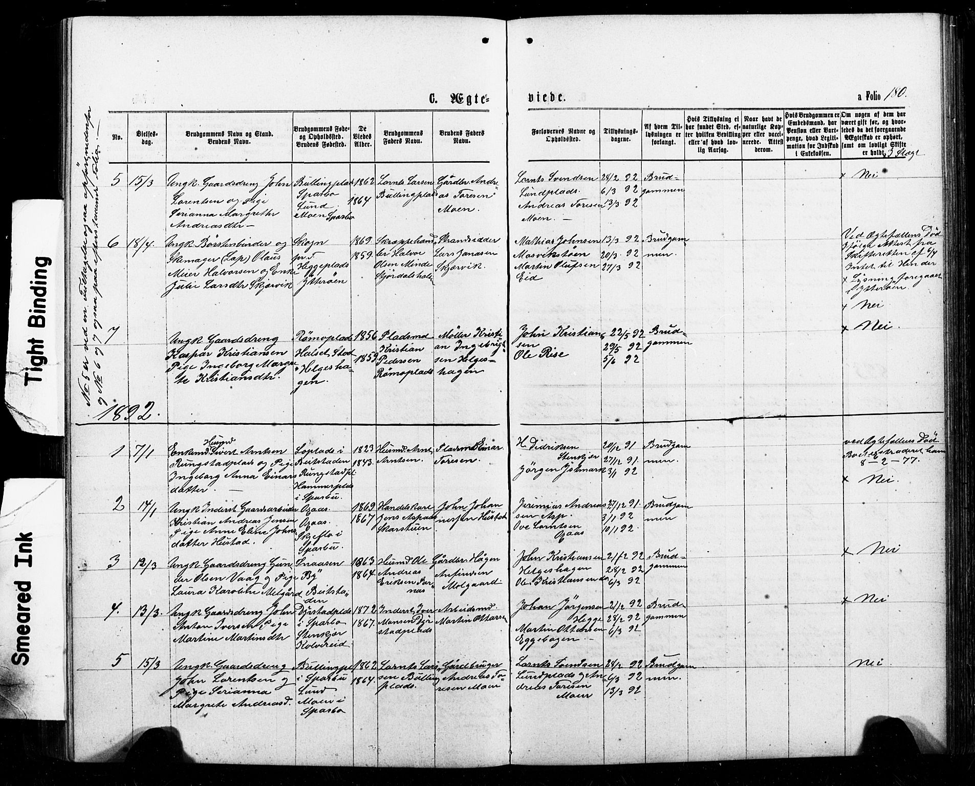 Ministerialprotokoller, klokkerbøker og fødselsregistre - Nord-Trøndelag, SAT/A-1458/740/L0380: Klokkerbok nr. 740C01, 1868-1902, s. 180