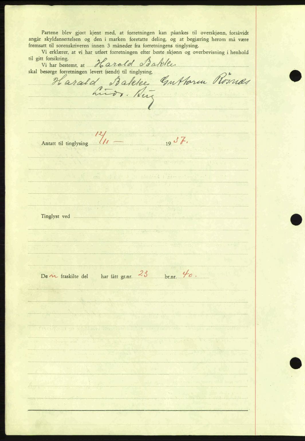 Idd og Marker sorenskriveri, AV/SAO-A-10283/G/Gb/Gbb/L0002: Pantebok nr. A2, 1937-1938, Dagboknr: 1175/1937