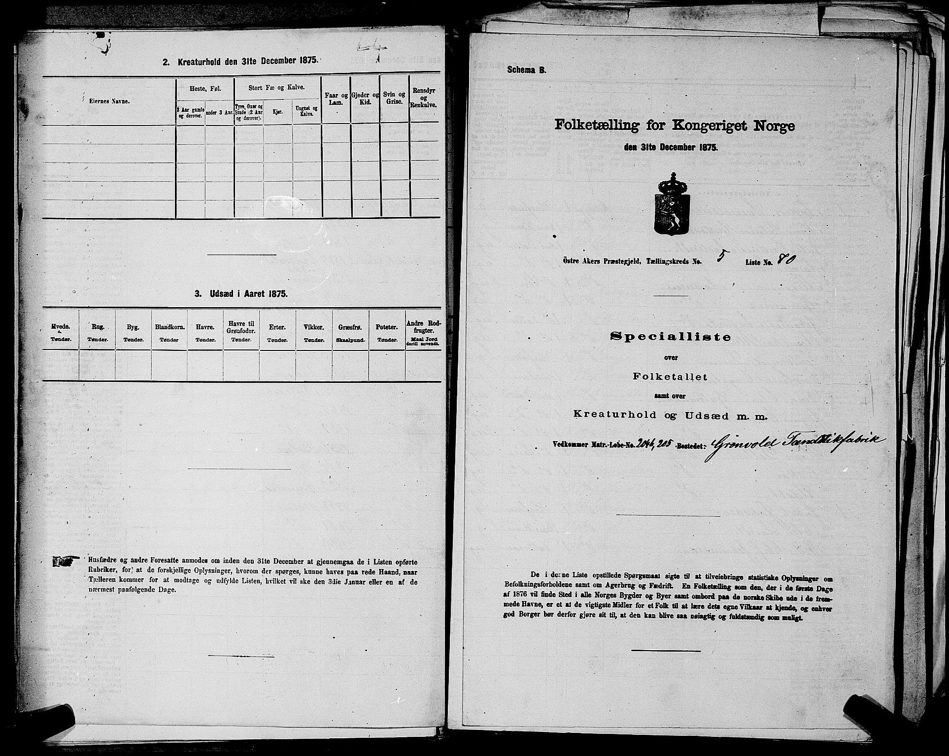 RA, Folketelling 1875 for 0218bP Østre Aker prestegjeld, 1875, s. 1508