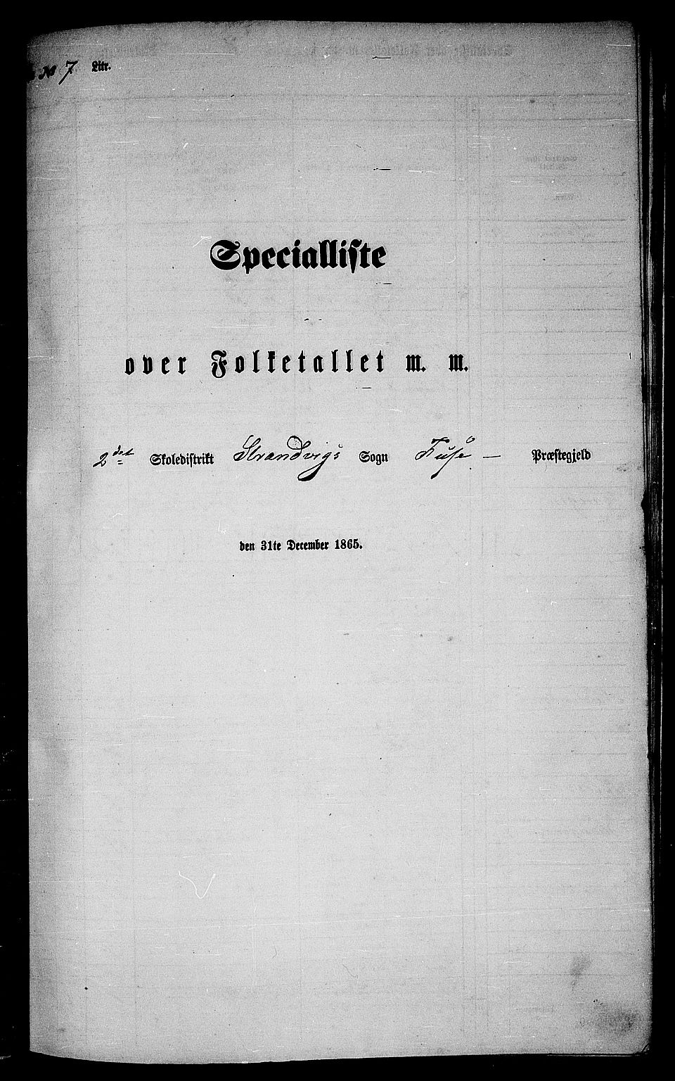RA, Folketelling 1865 for 1241P Fusa prestegjeld, 1865, s. 91