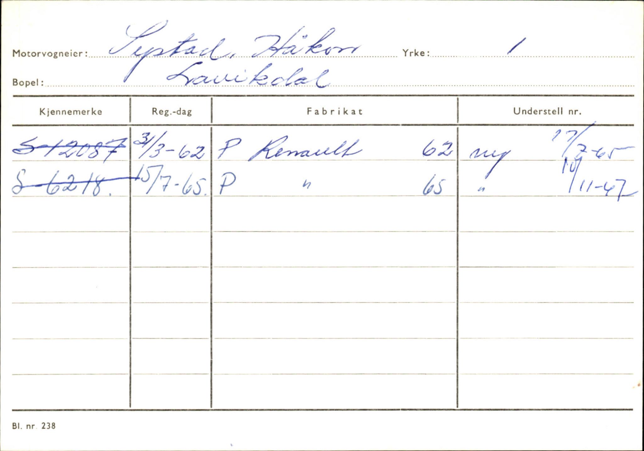 Statens vegvesen, Sogn og Fjordane vegkontor, SAB/A-5301/4/F/L0131: Eigarregister Høyanger P-Å. Stryn S-Å, 1945-1975, s. 483