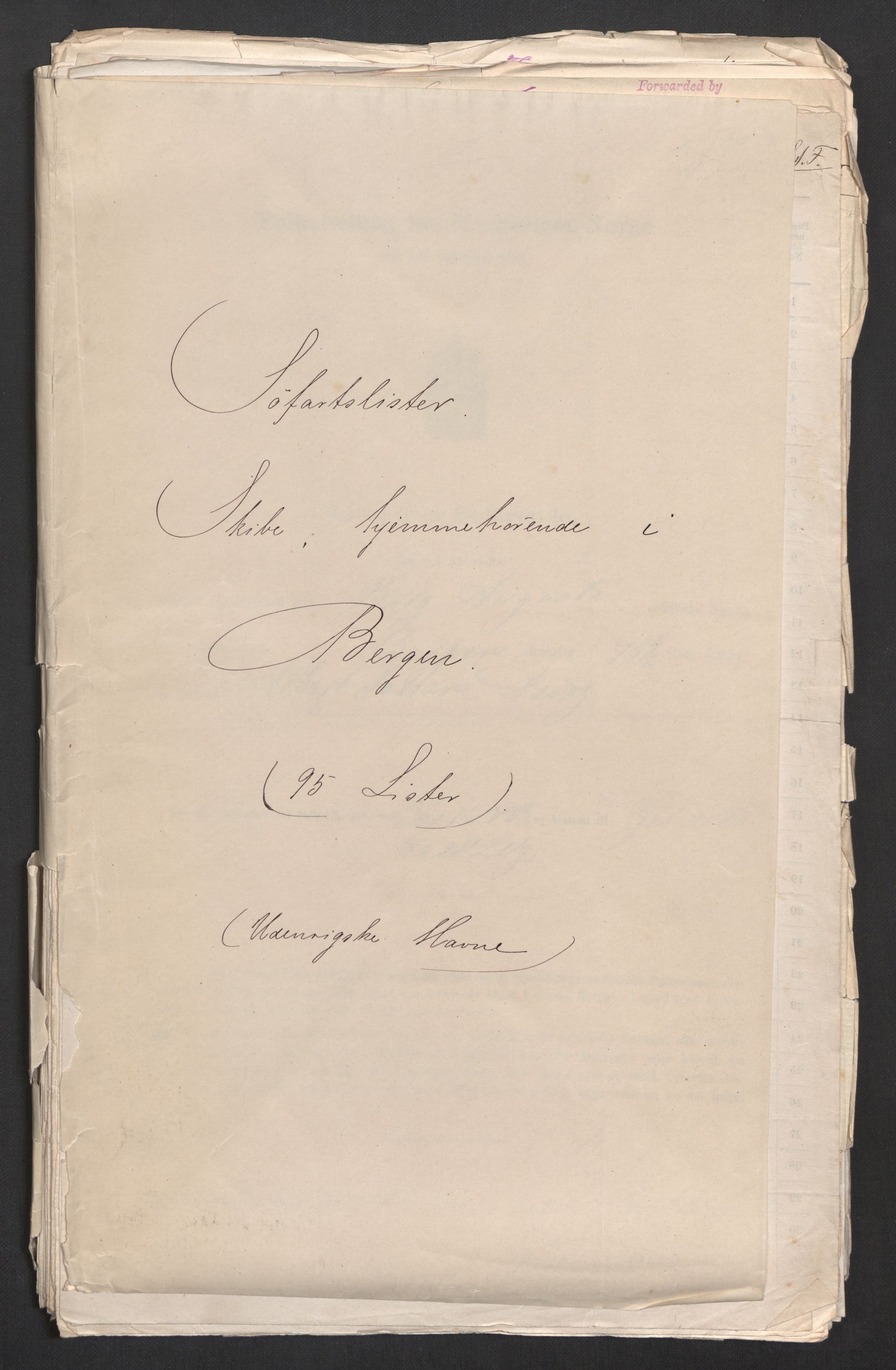 RA, Folketelling 1875, skipslister: Skip i utenrikske havner, hjemmehørende i 1) byer og ladesteder, Grimstad - Tromsø, 2) landdistrikter, 1875, s. 814