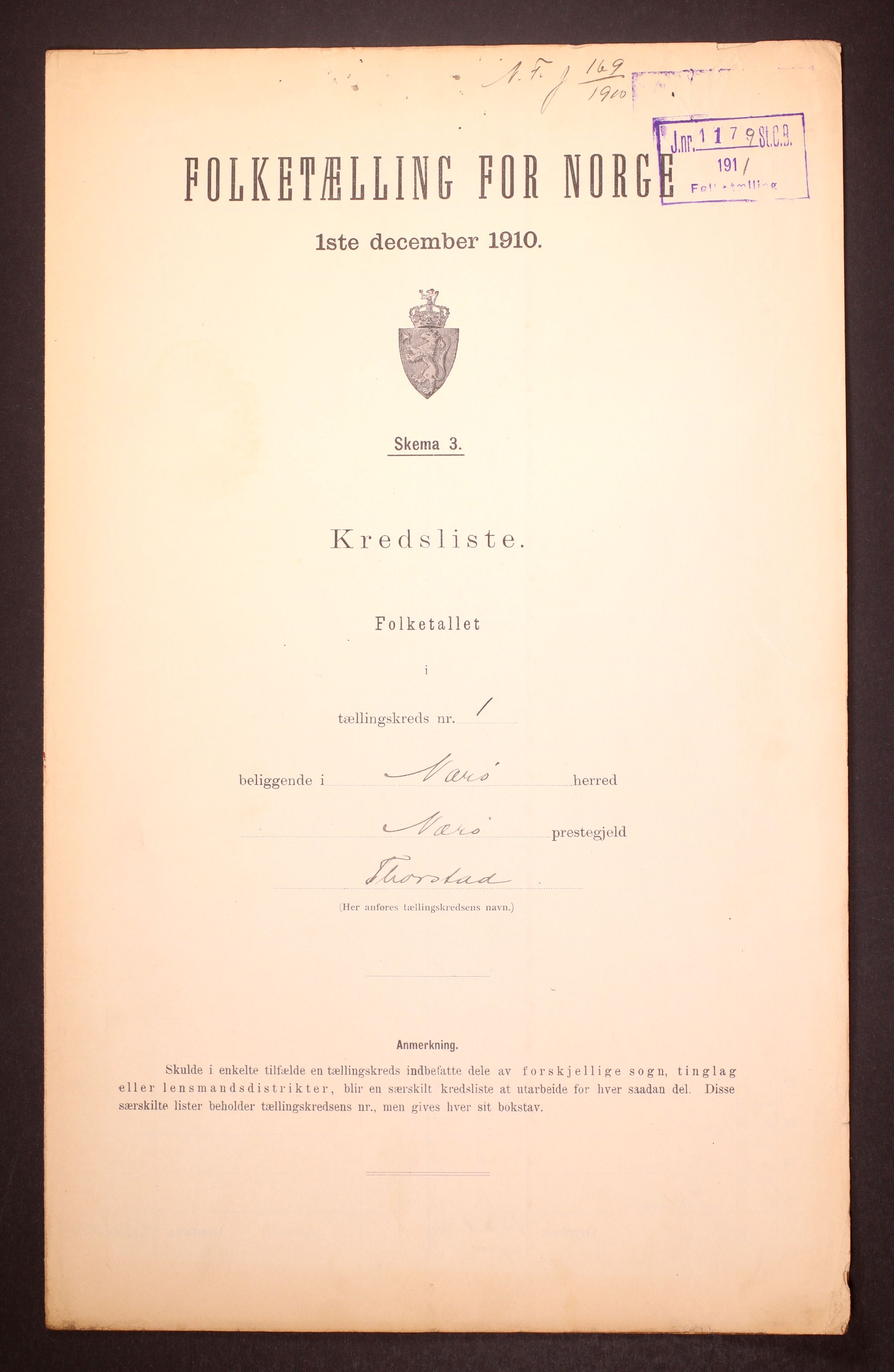 RA, Folketelling 1910 for 1751 Nærøy herred, 1910, s. 4